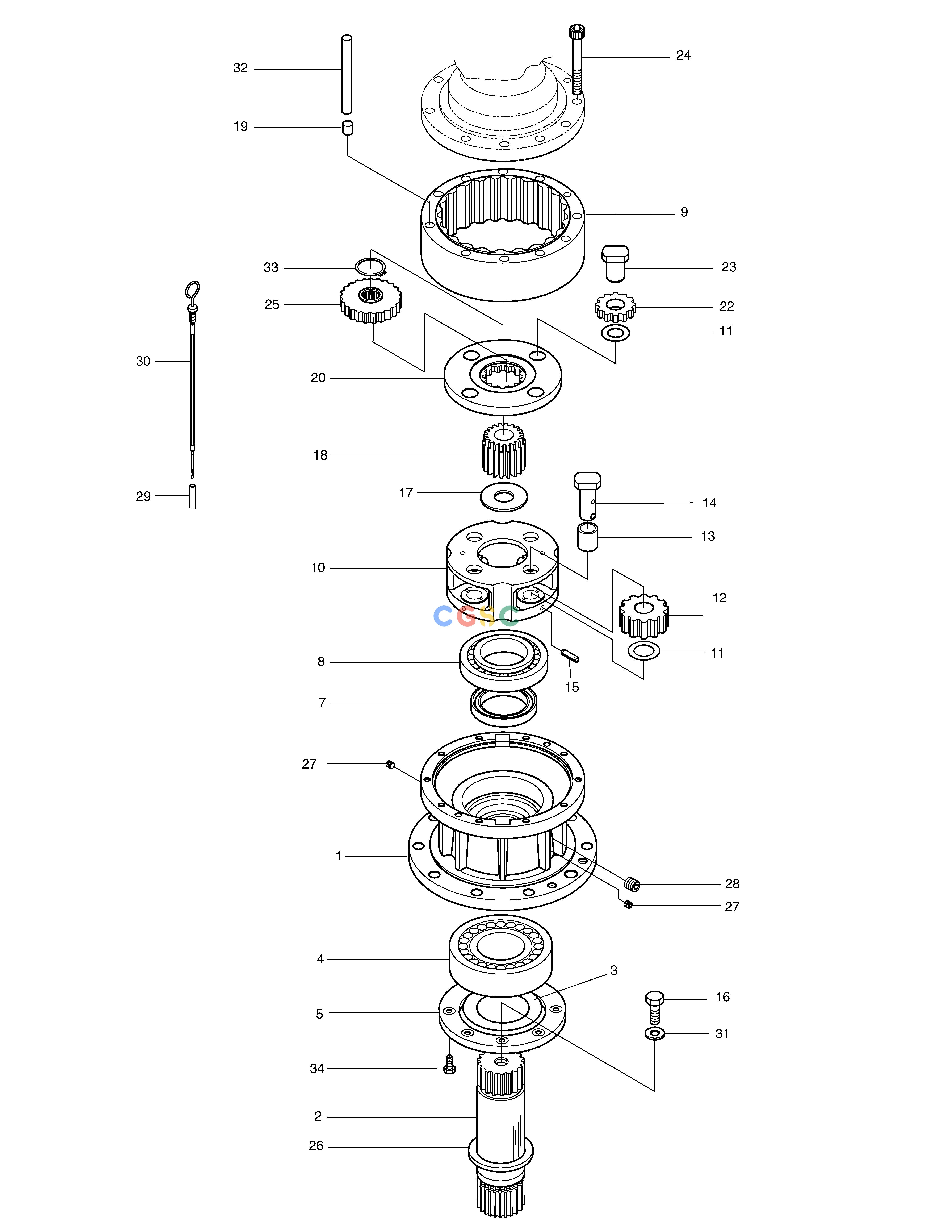 斗山零件查询SWING REDUCTION GEAR SOLAR 500LC-V Doosan parts catalog online