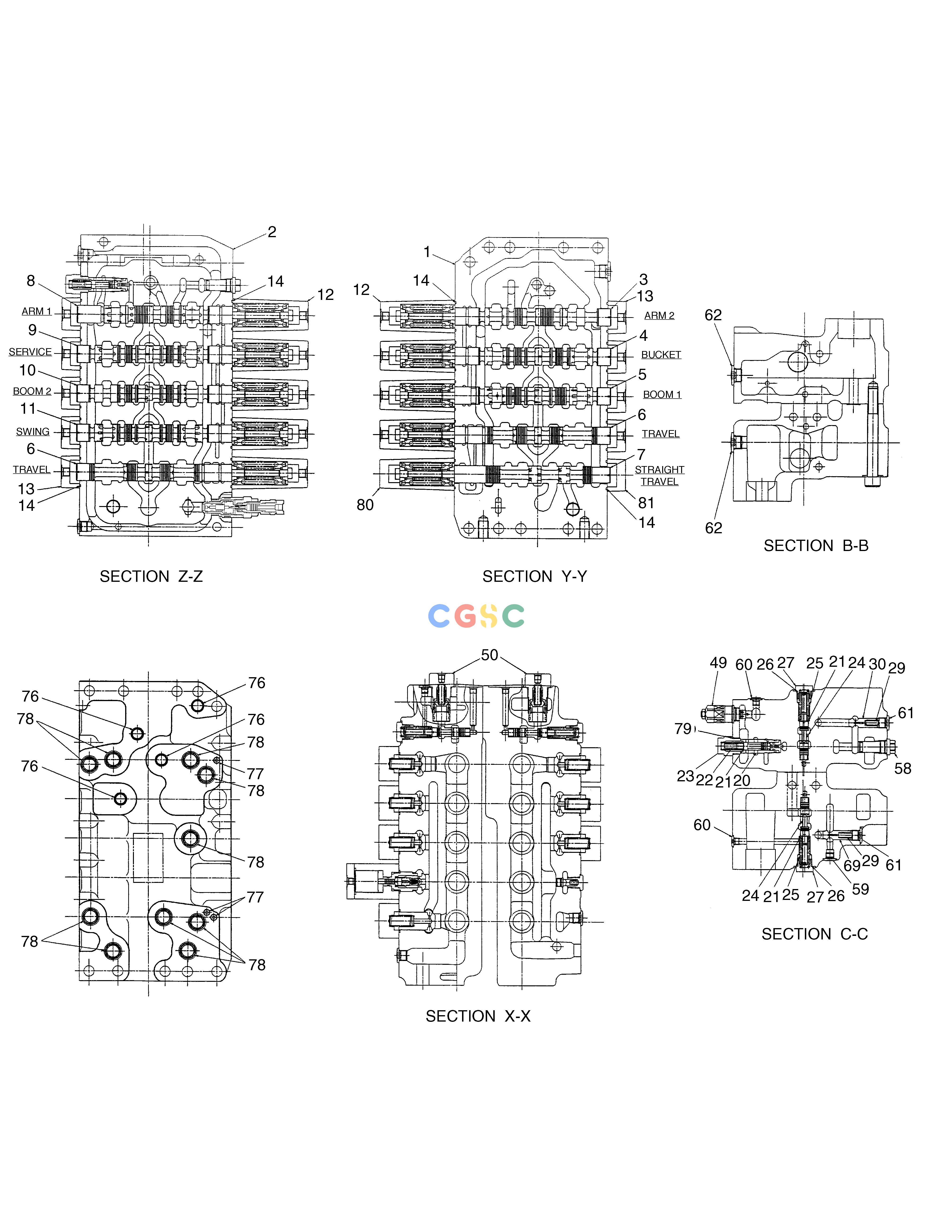 斗山零件查询CONTROL VALVE(2) SOLAR 500LC-V Doosan parts catalog online