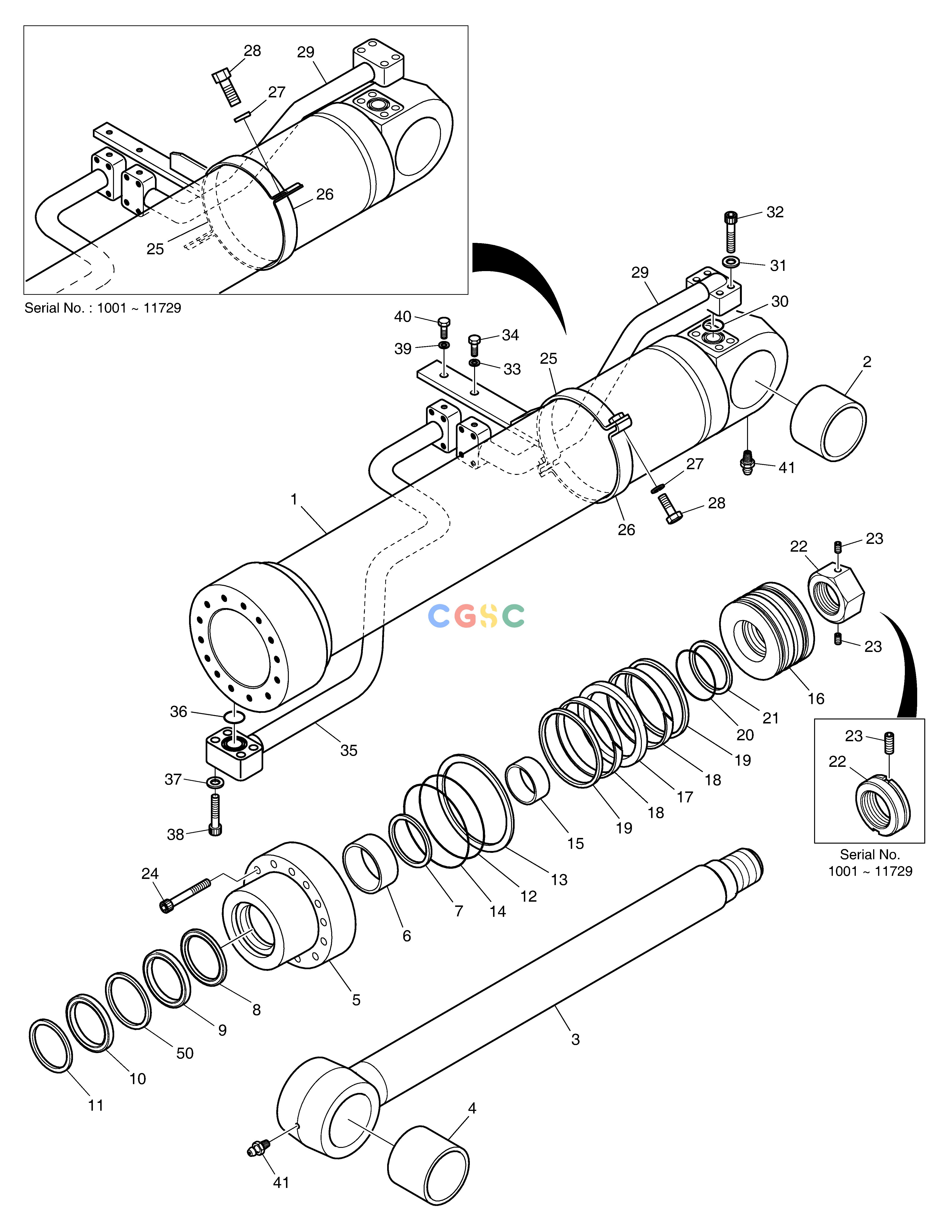斗山零件查询BOOM CYLINDER-L.H SOLAR 500LC-V Doosan parts catalog online