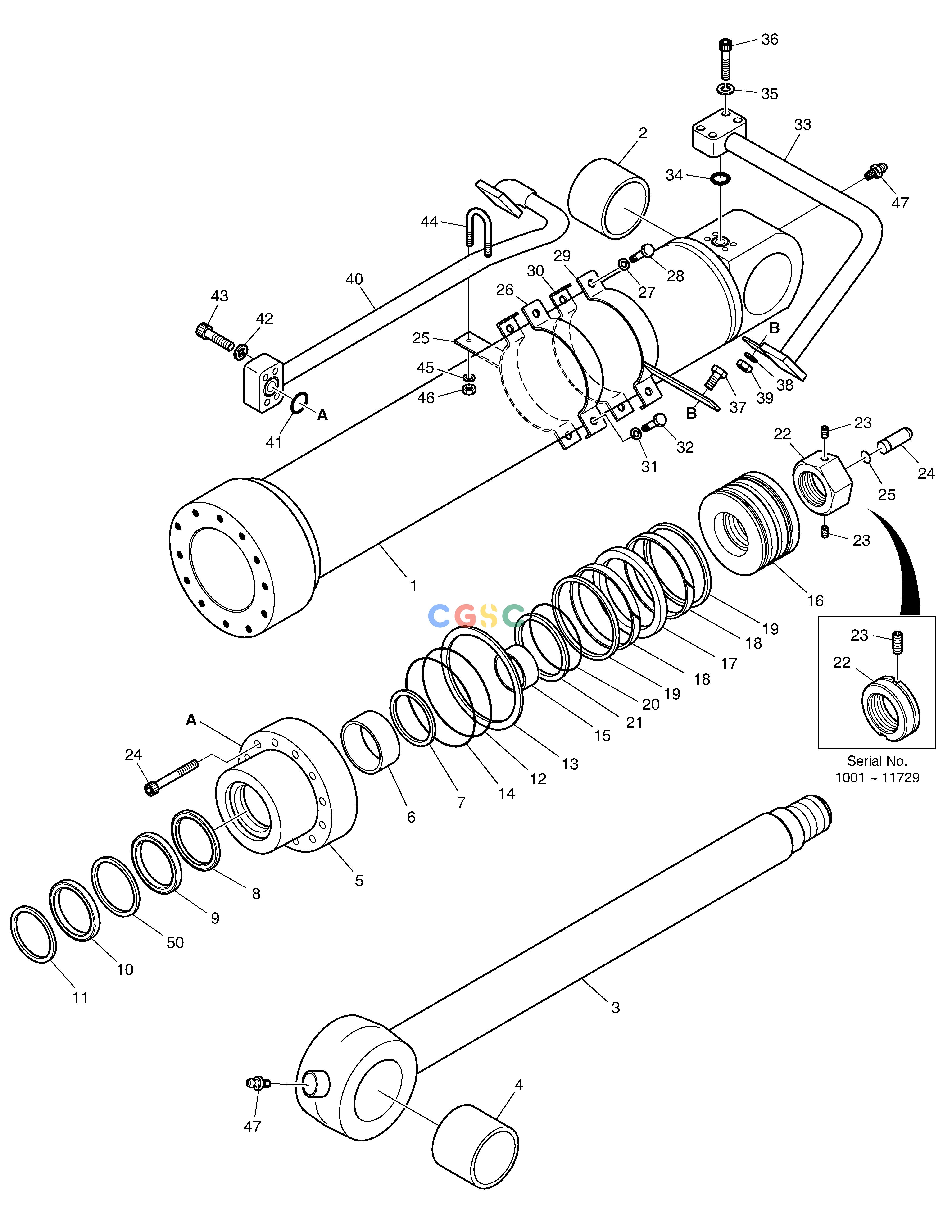 斗山零件查询BUCKET CYLINDER SOLAR 500LC-V Doosan parts catalog online