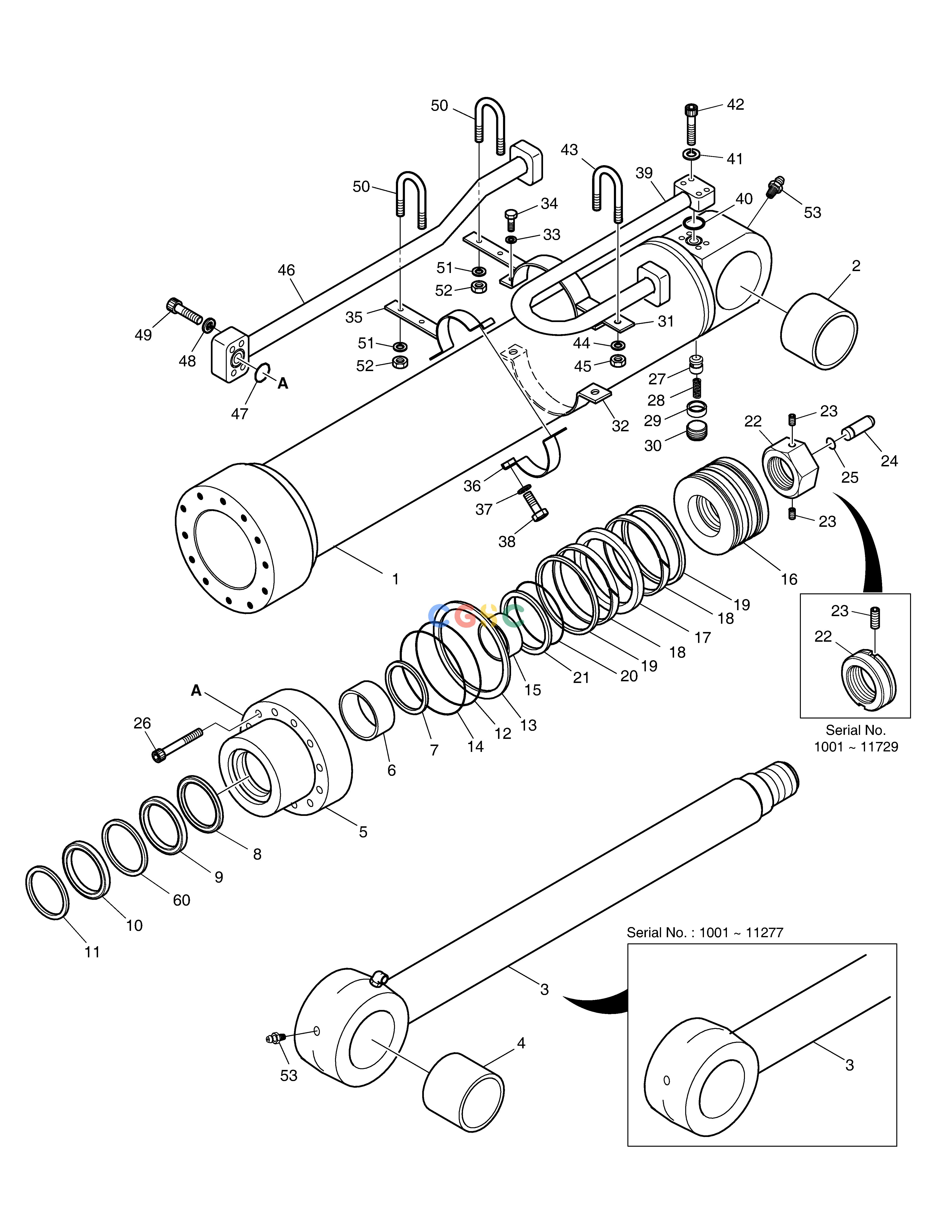 斗山零件查询ARM CYLINDER-BOOM 6.3m SOLAR 500LC-V Doosan parts catalog online