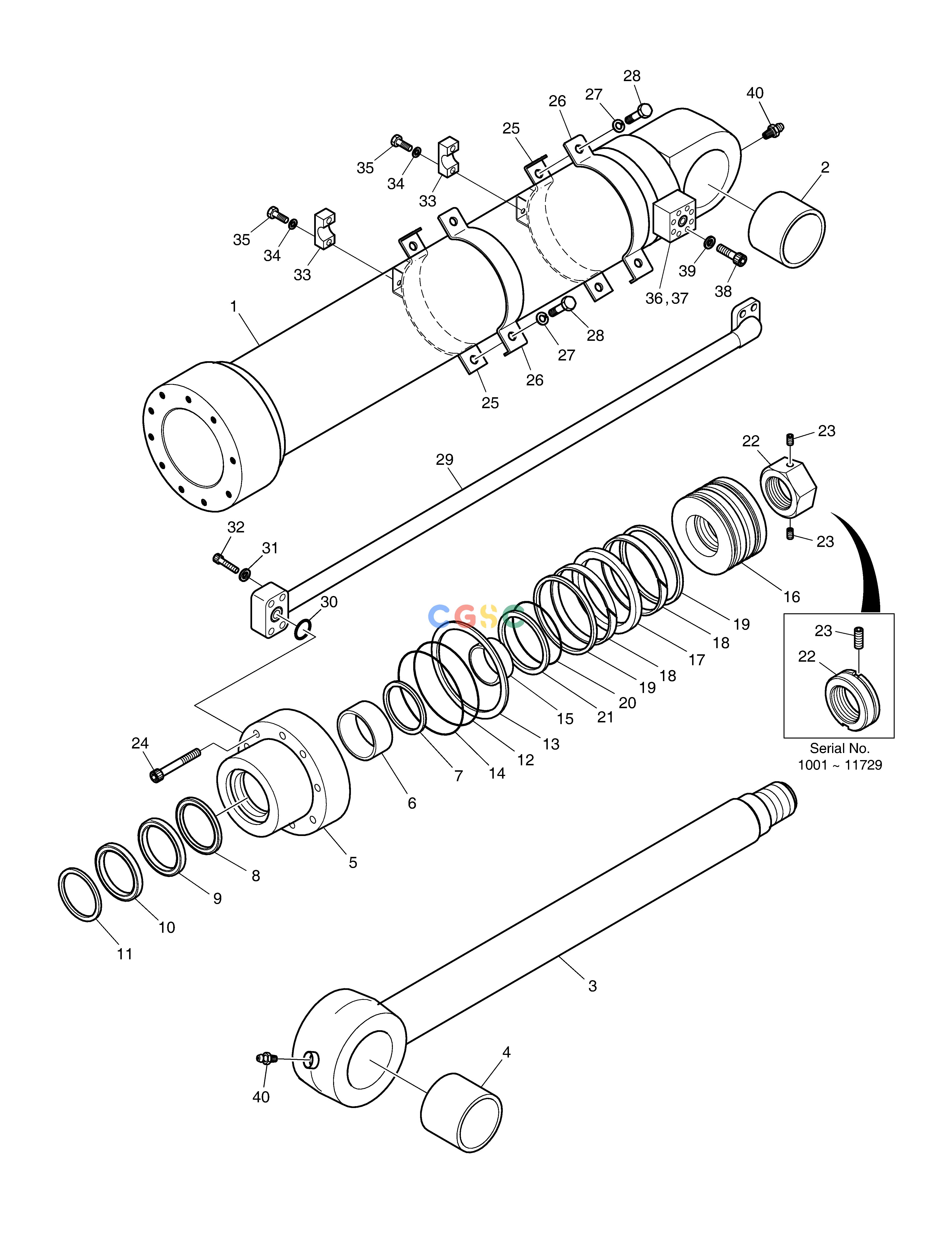 斗山零件查询BUCKET CYLINDER-ARM 8.0m SOLAR 500LC-V Doosan parts catalog online
