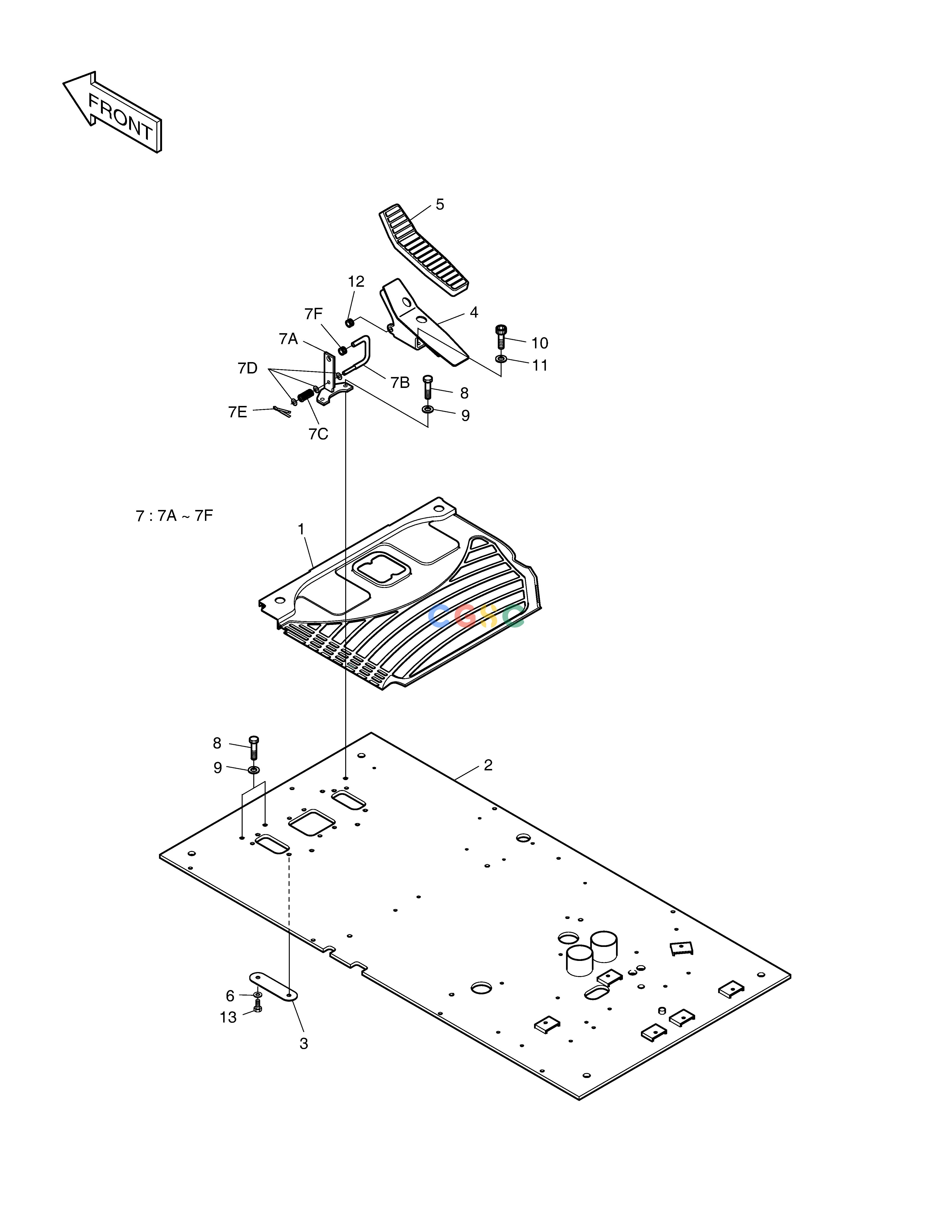 斗山零件查询FLOOR PLATE-TILTING SOLAR 500LC-V Doosan parts catalog online