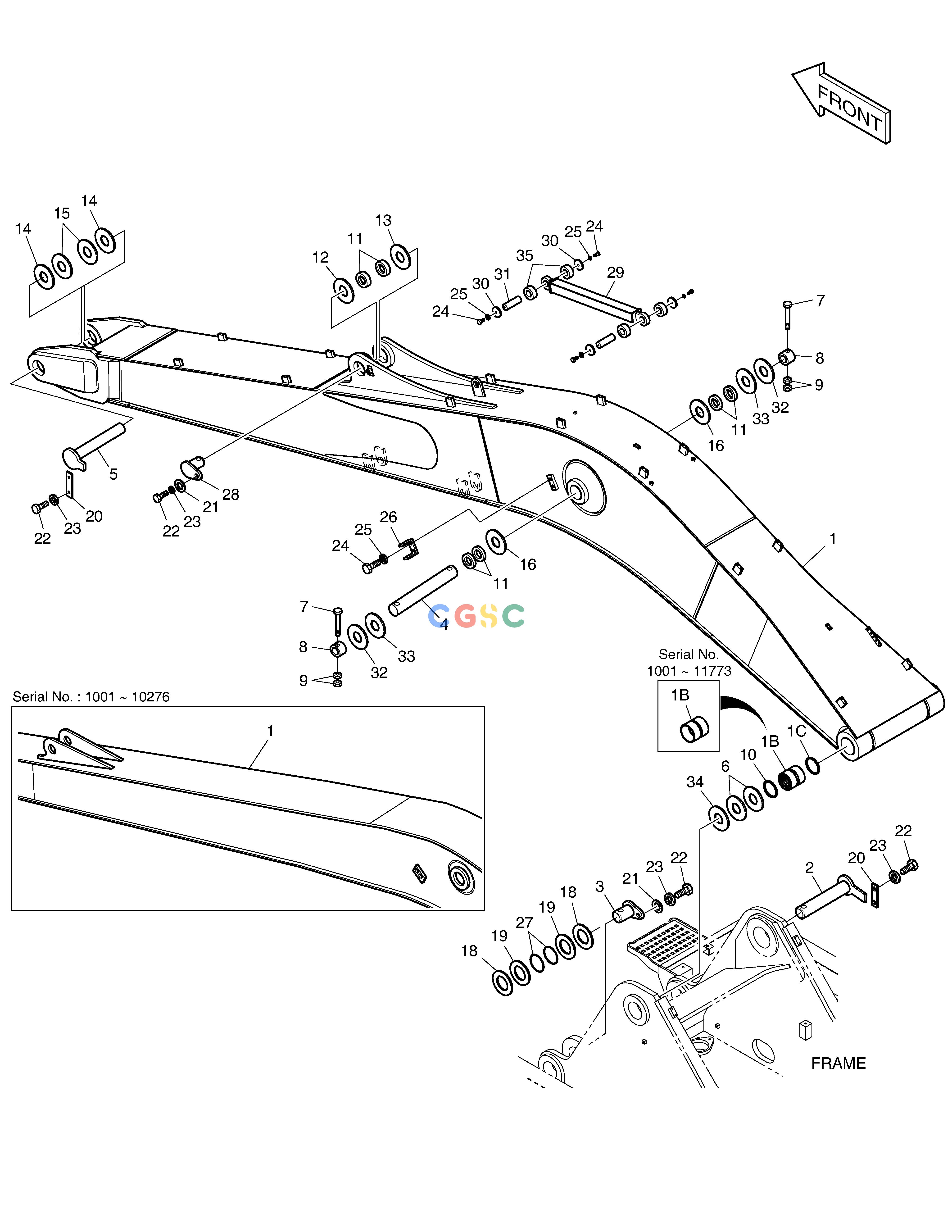 斗山零件查询BOOM-9.0m SOLAR 500LC-V Doosan parts catalog online