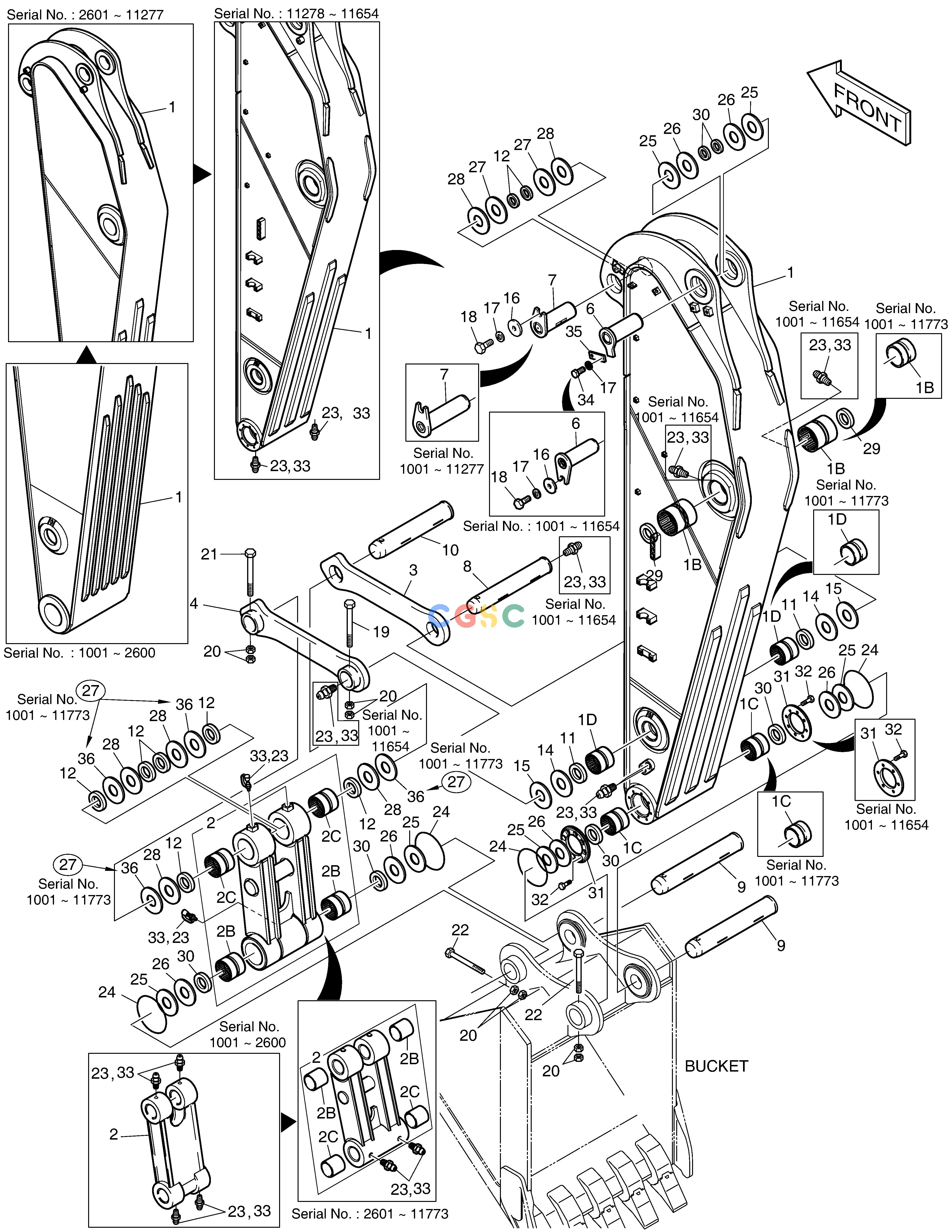 斗山零件查询ARM-2.4m SOLAR 500LC-V Doosan parts catalog online
