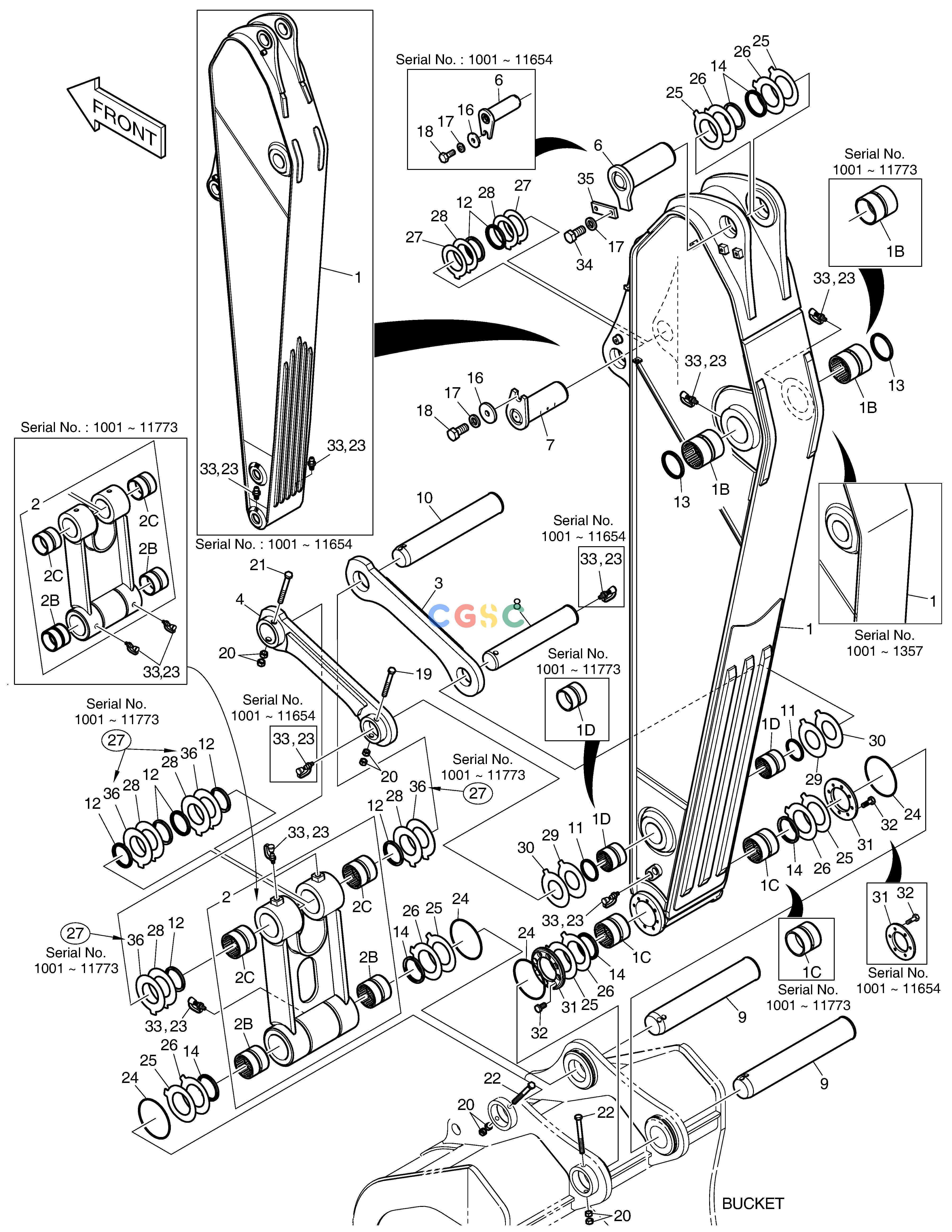 斗山零件查询ARM-3.35m SOLAR 500LC-V Doosan parts catalog online