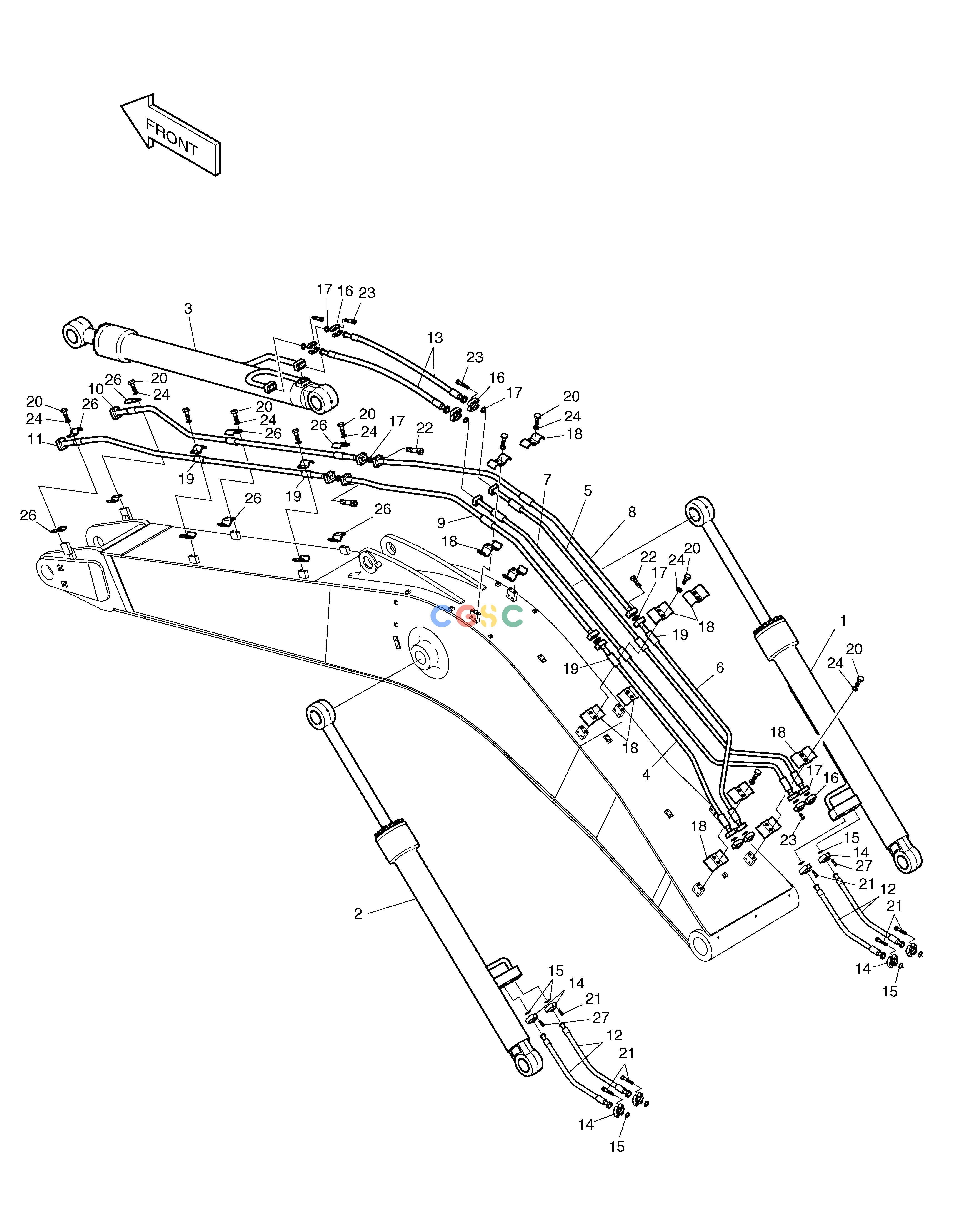 斗山零件查询BOOM PIPING-7.1m SOLAR 500LC-V Doosan parts catalog online