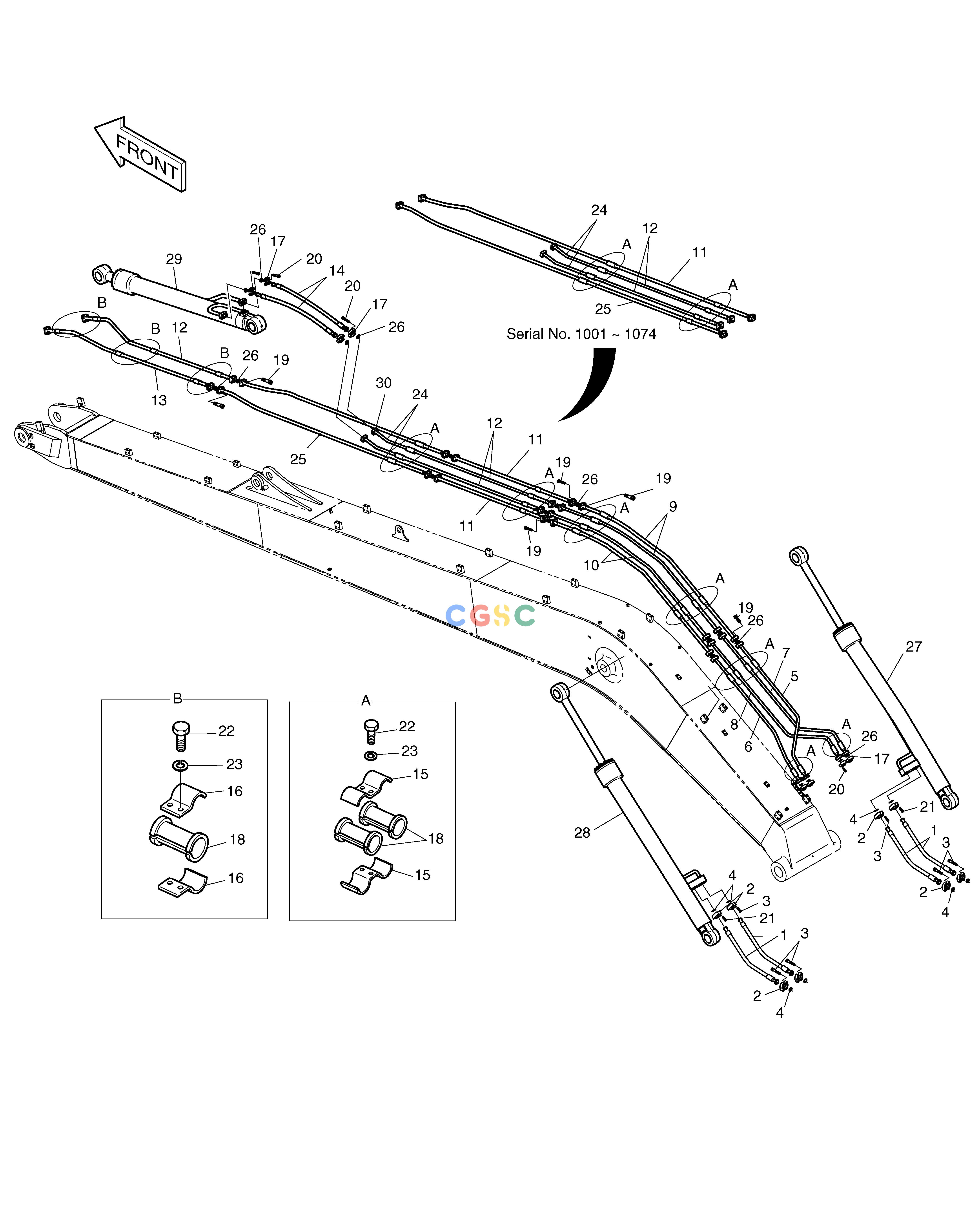 斗山零件查询BOOM PIPING-11.0m SOLAR 500LC-V Doosan parts catalog online