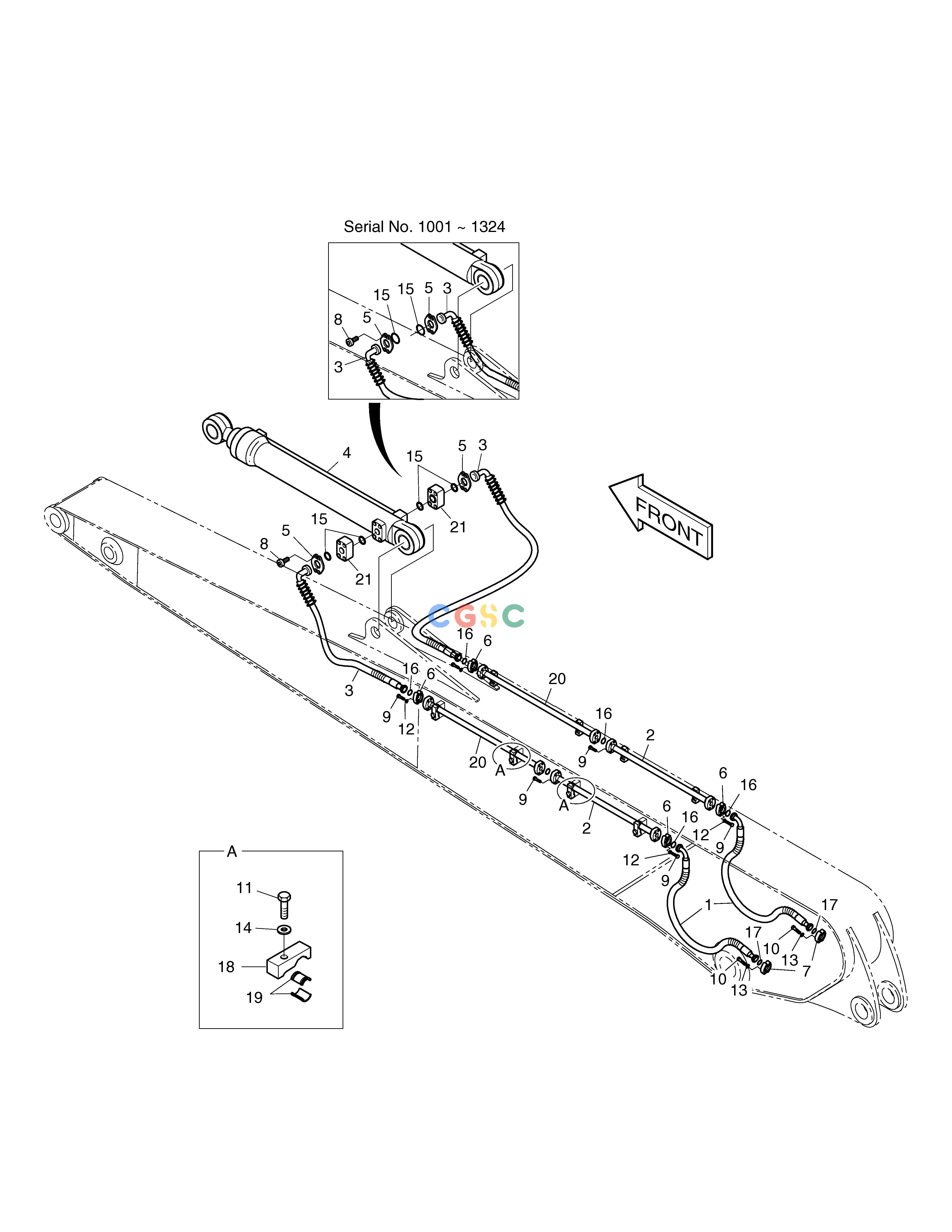 斗山零件查询ARM PIPING-8.0m SOLAR 500LC-V Doosan parts catalog online