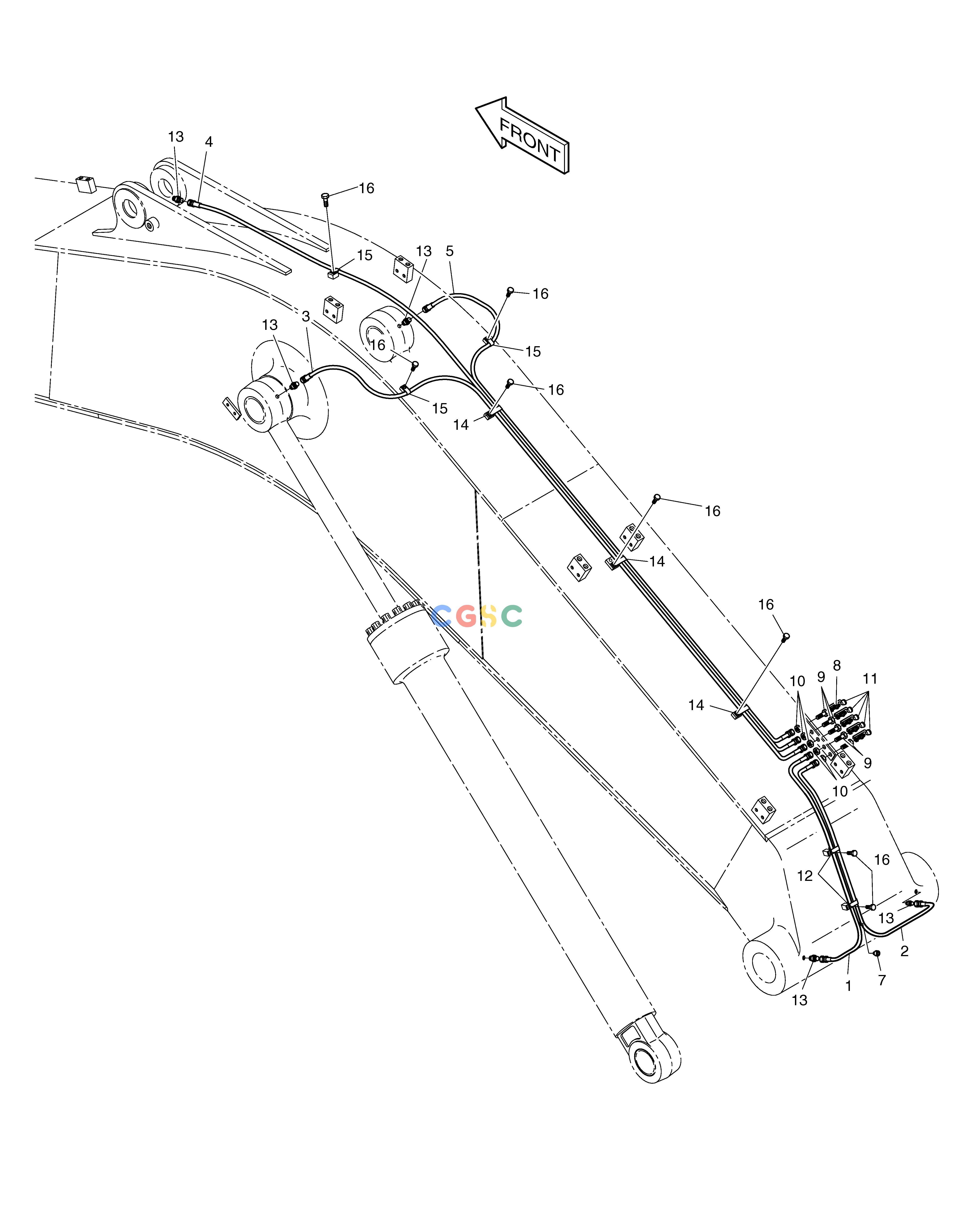 斗山零件查询LUBRICATION PIPING-7.1m BOOM SOLAR 500LC-V Doosan parts catalog online
