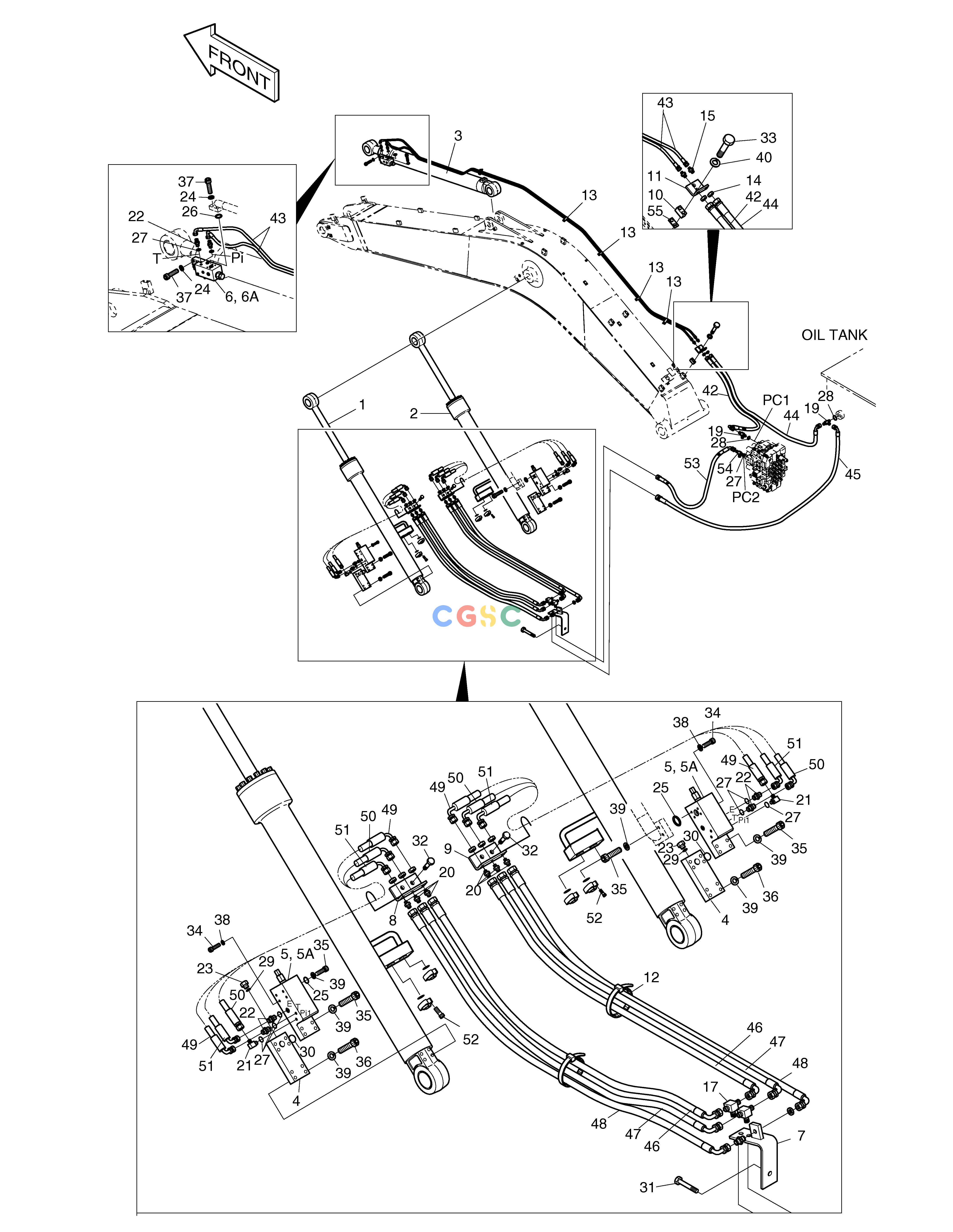 斗山零件查询LOCK VALVE PIPING-7.1m BOOM SOLAR 500LC-V Doosan parts catalog online
