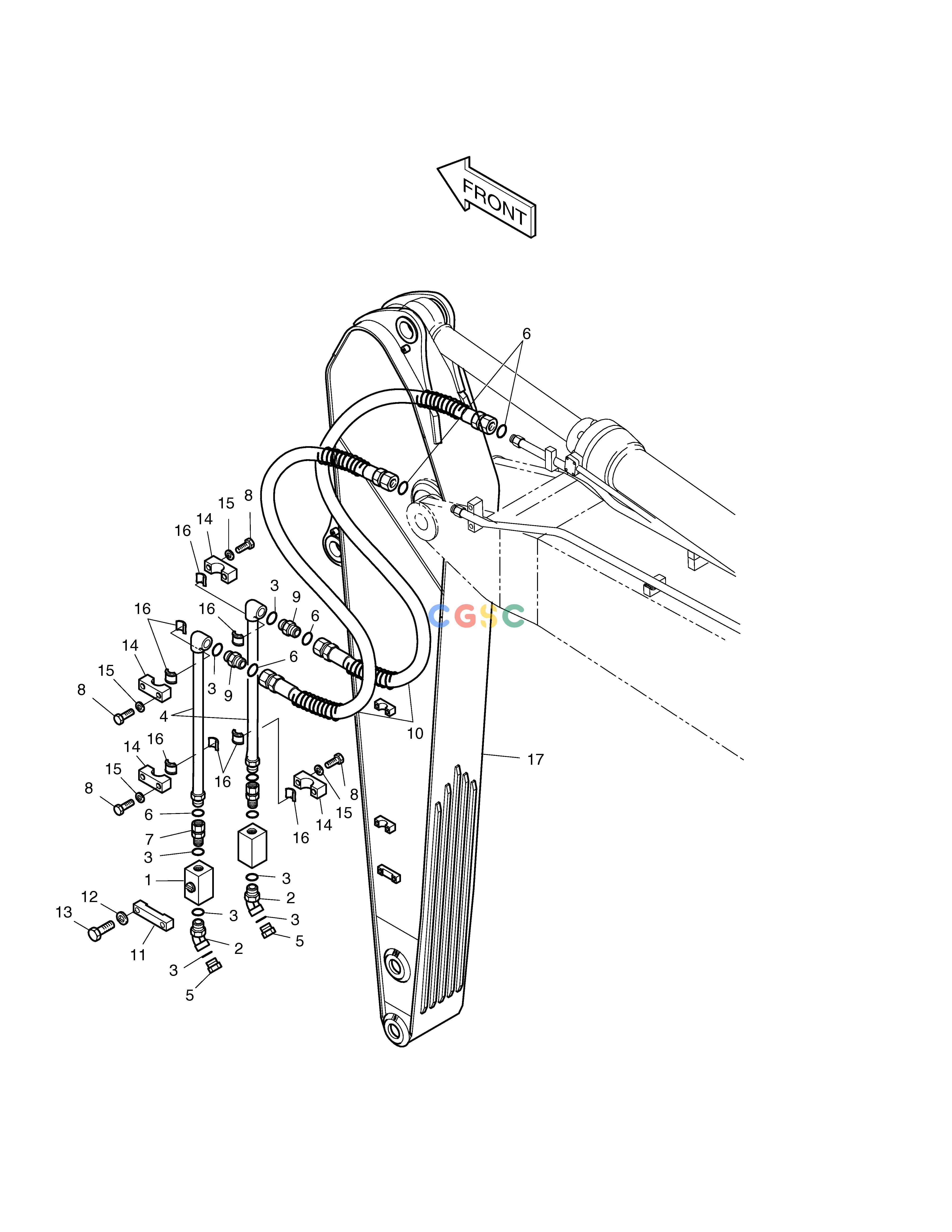斗山零件查询ARM PIPING-3.35m ONE & TWO WAY SOLAR 500LC-V Doosan parts catalog online