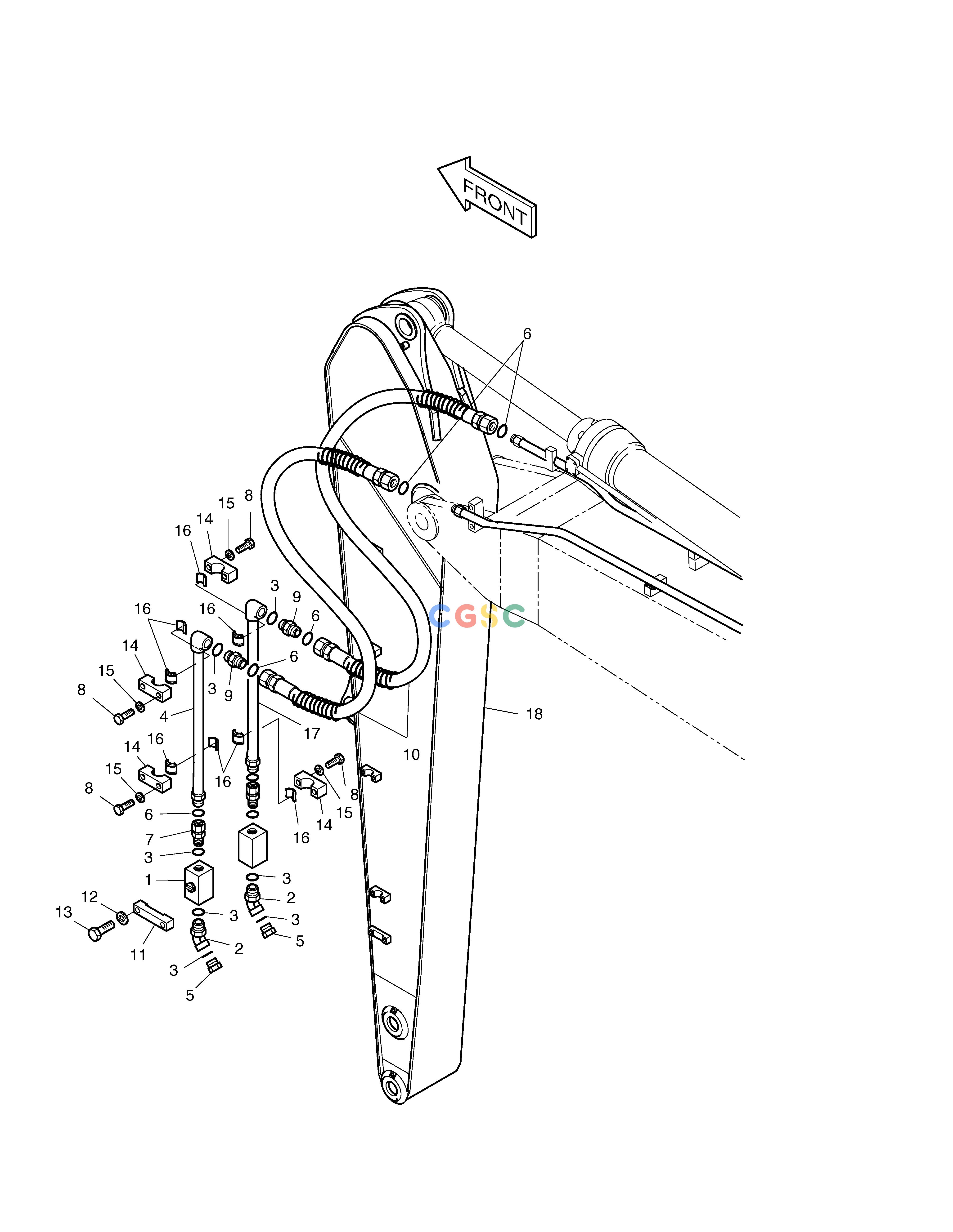 斗山零件查询ARM PIPING-6.0m ONE & TWO WAY SOLAR 500LC-V Doosan parts catalog online