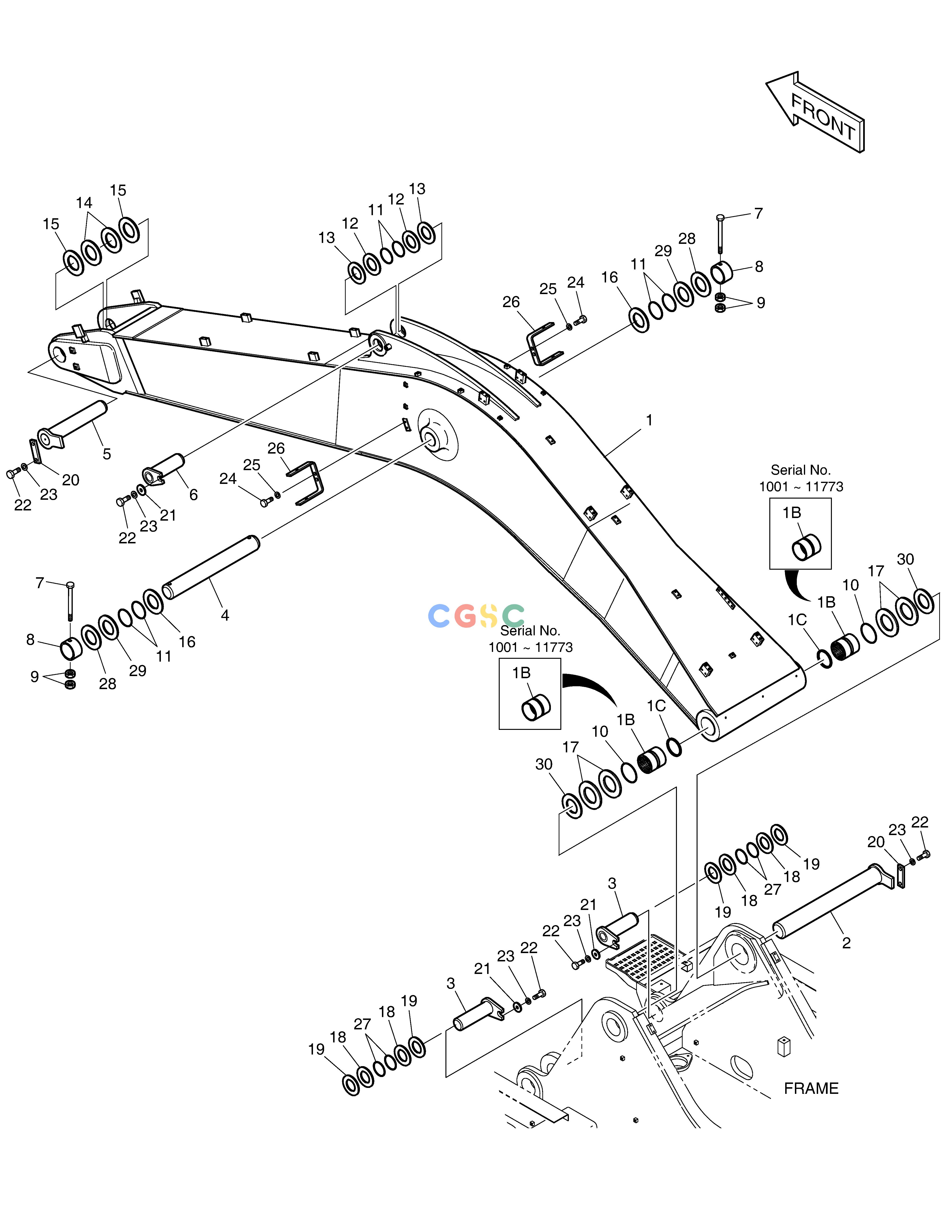 斗山零件查询BOOM - 7.1m - HEAVY DUTY SOLAR 500LC-V Doosan parts catalog online