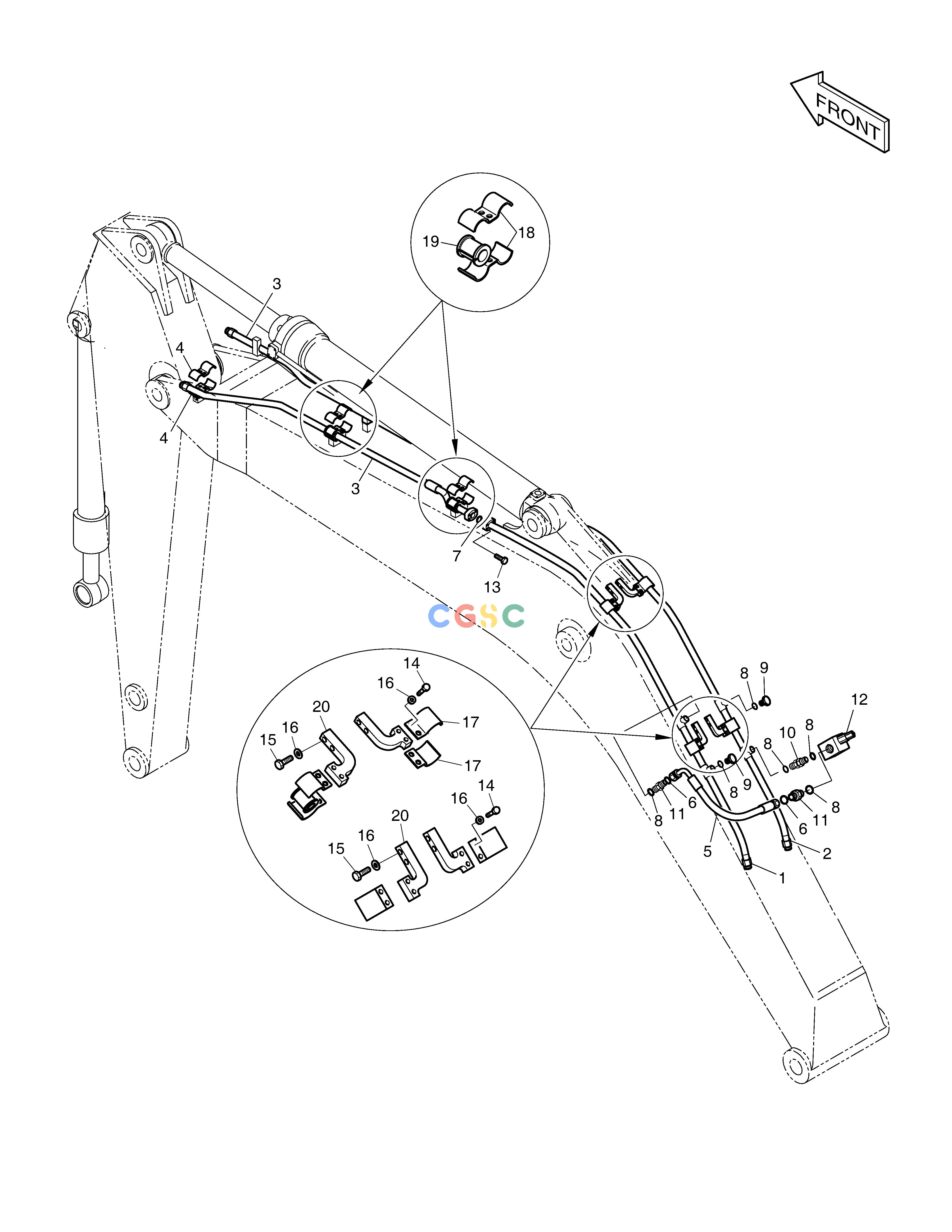 斗山零件查询BOOM PIPING - ONE & TWO WAY(H.D) SOLAR 500LC-V Doosan parts catalog online