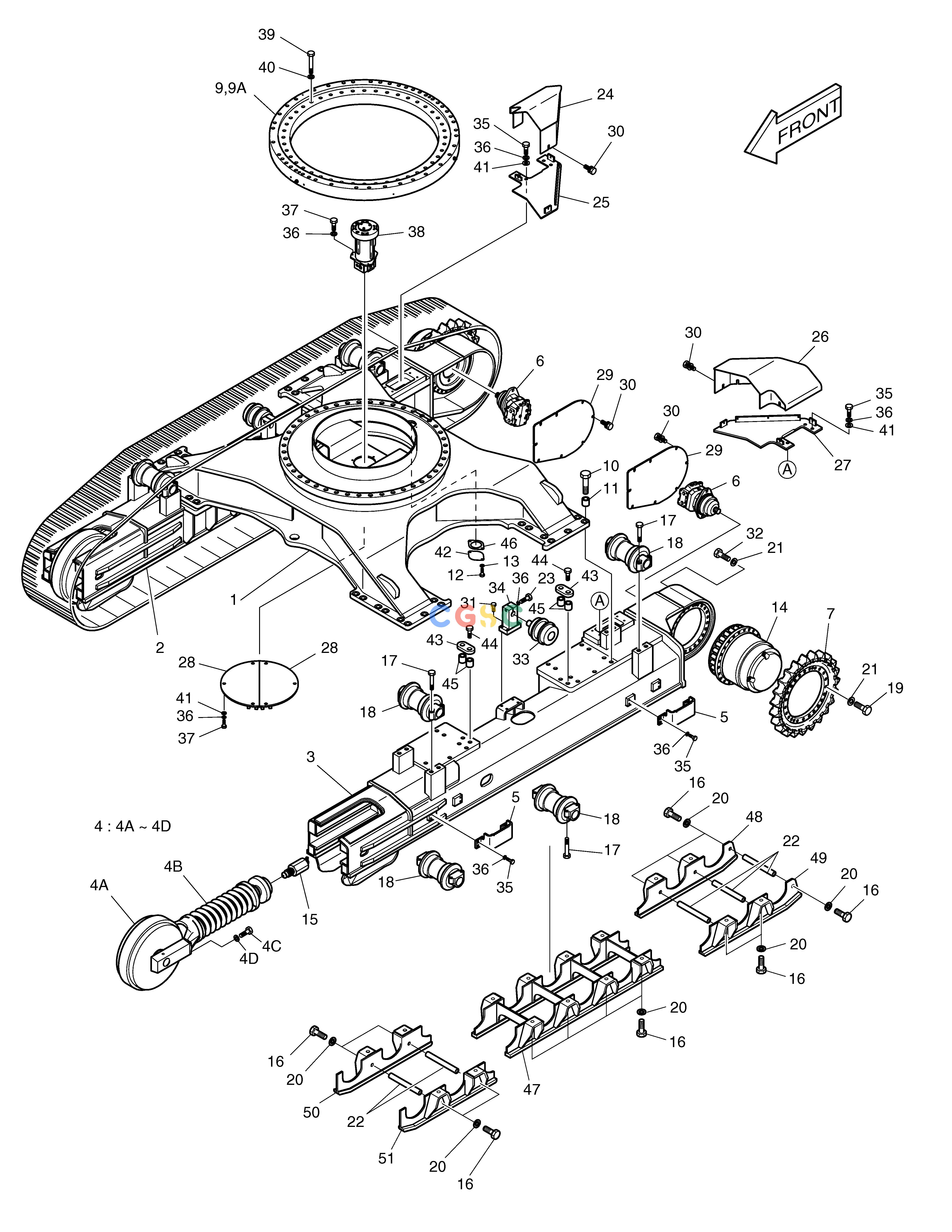 斗山零件查询TRACK FRAME-HEAVY DUTY SOLAR 500LC-V Doosan parts catalog online