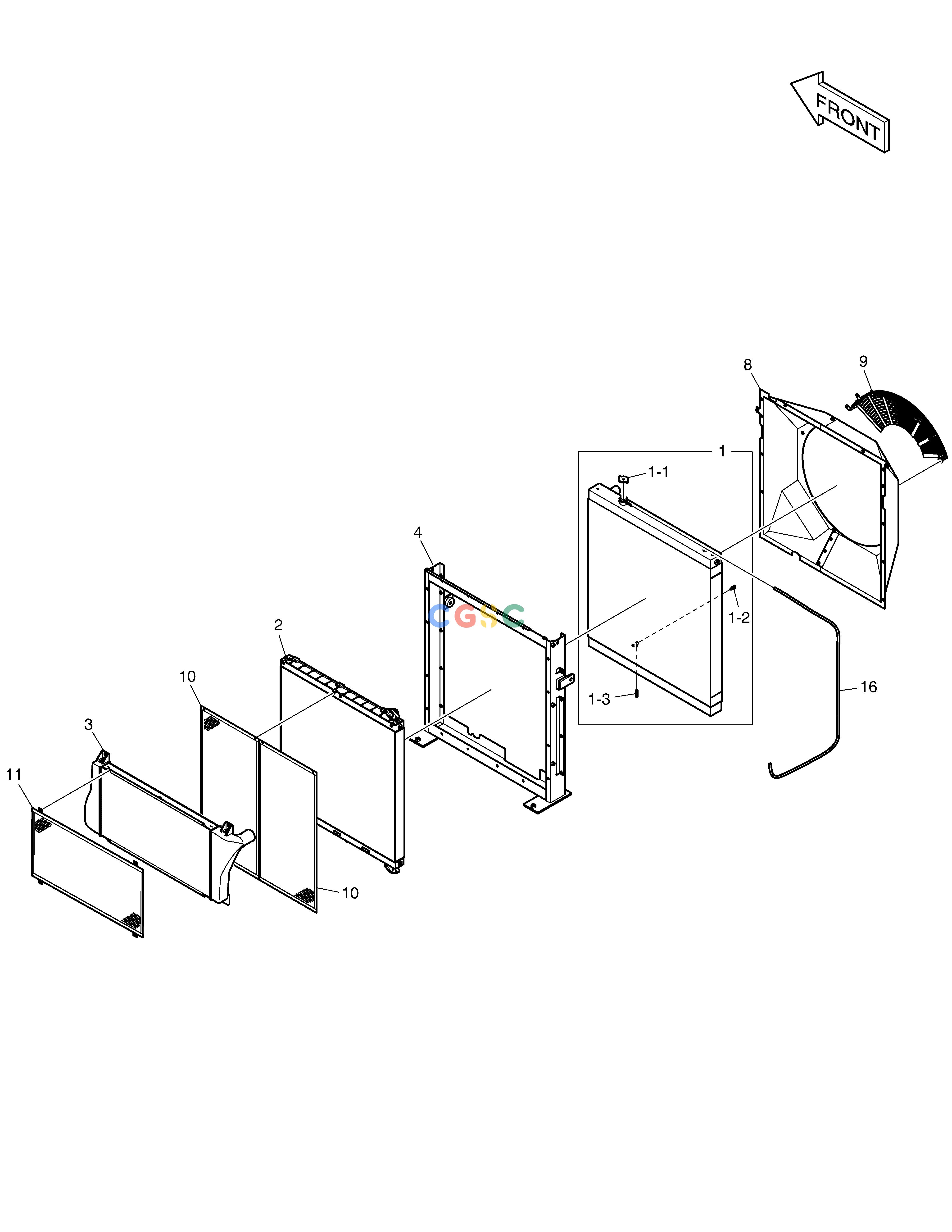 斗山零件查询RADIATOR-TROPICAL SOLAR 500LC-V Doosan parts catalog online