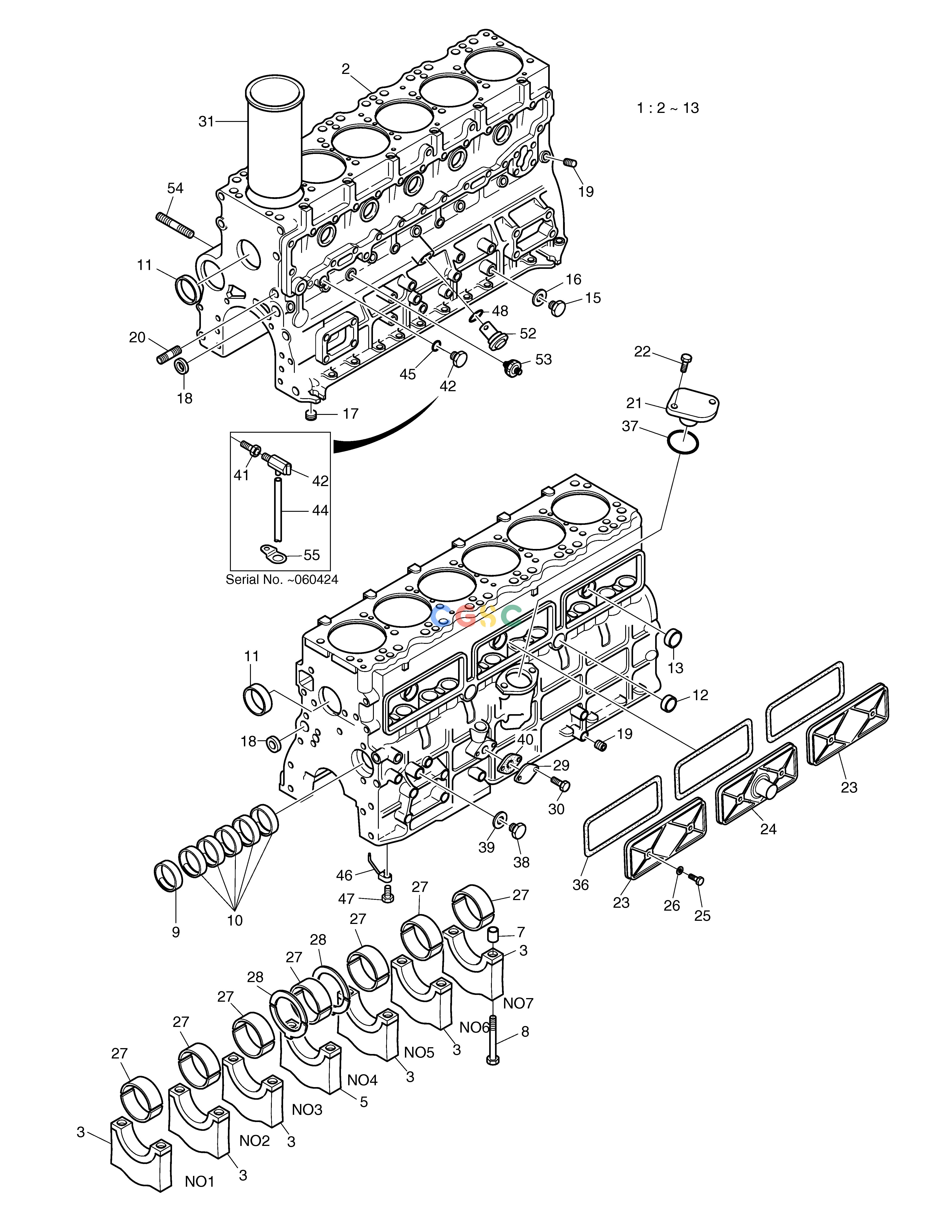 斗山零件查询CYLINDER BLOCK SOLAR 160W-V Doosan parts catalog online