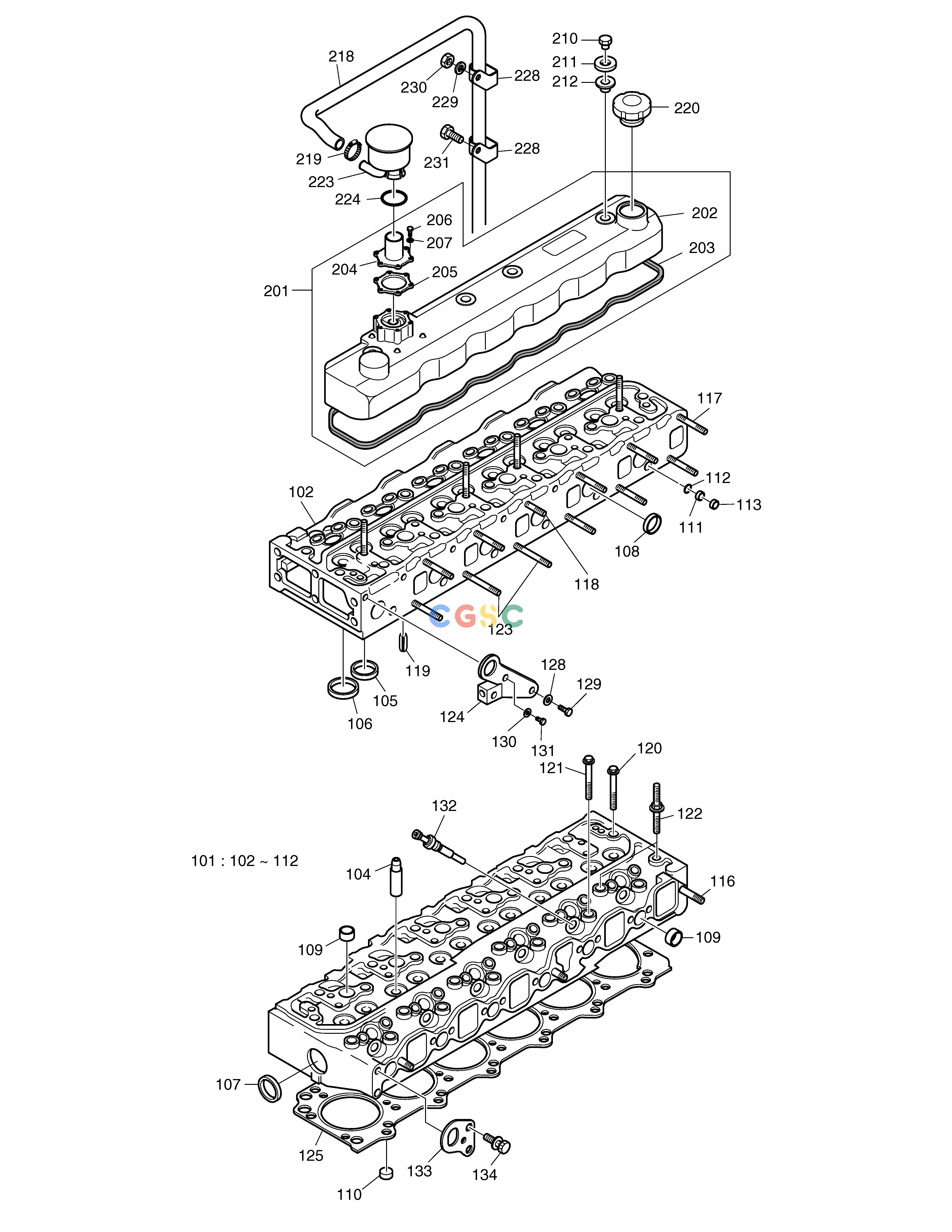 斗山零件查询CYLINDER HEAD SOLAR 160W-V Doosan parts catalog online