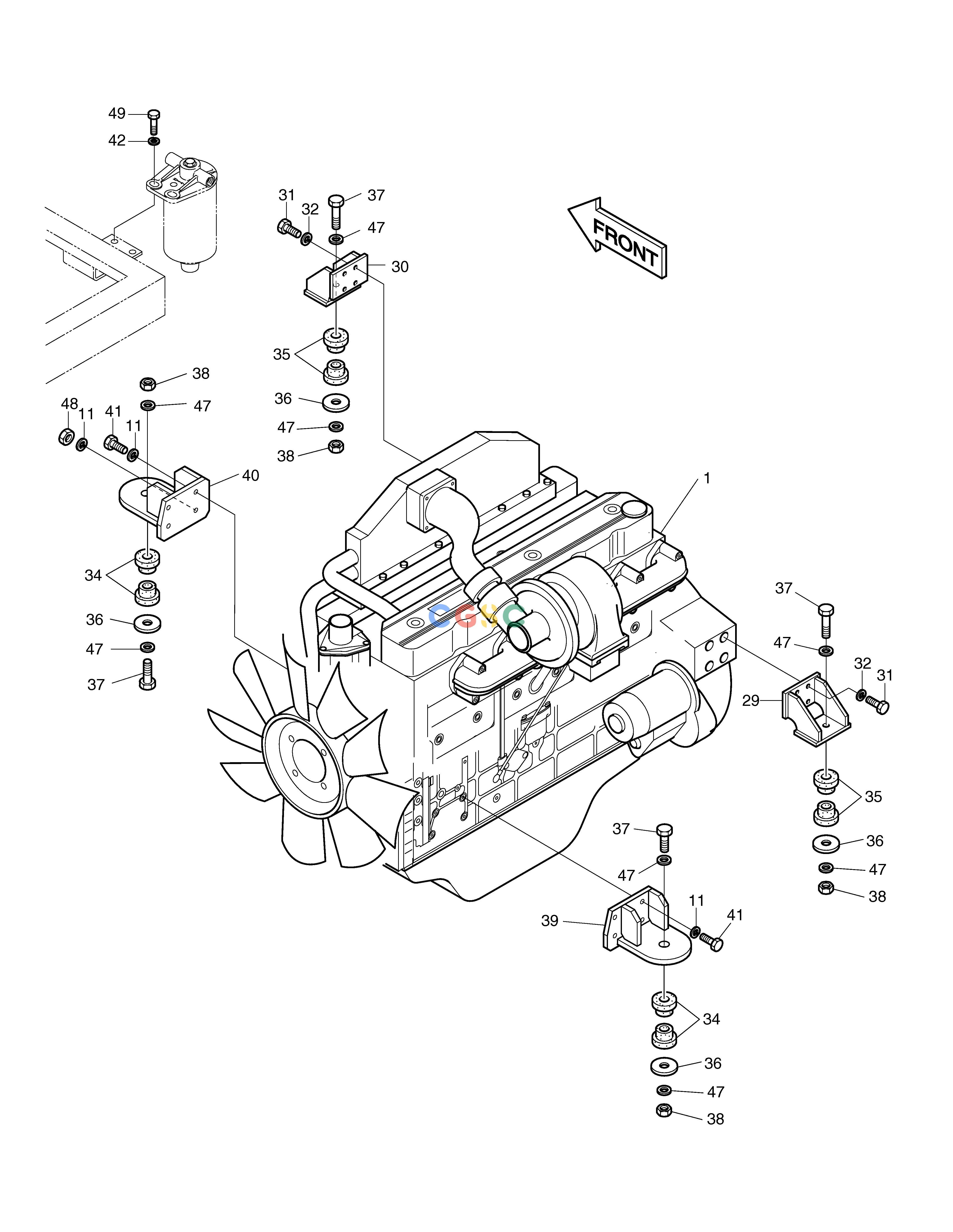 斗山零件查询ENGINE MOUNTING SOLAR 160W-V Doosan parts catalog online