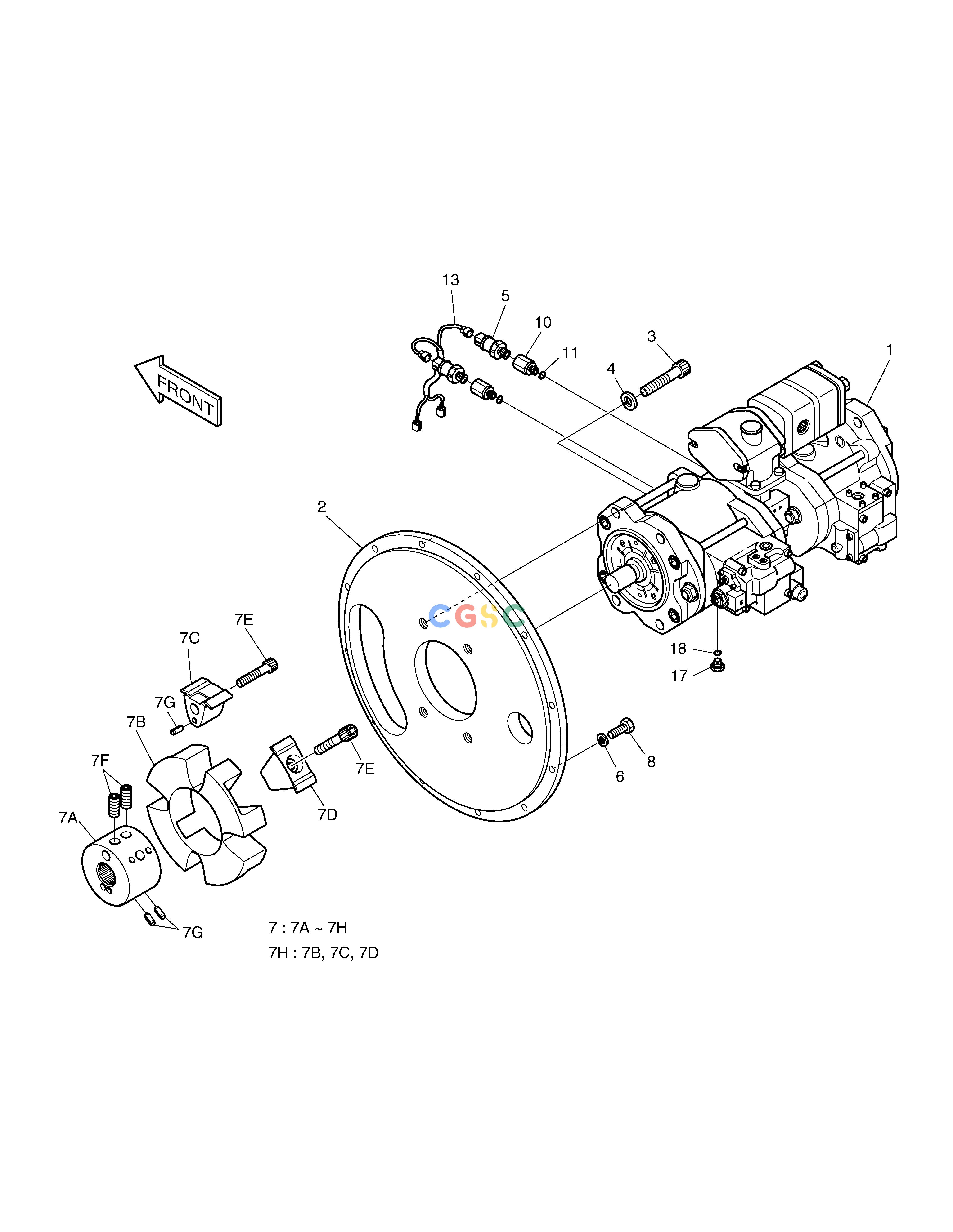 斗山零件查询PUMP INSTALLATION SOLAR 160W-V Doosan parts catalog online