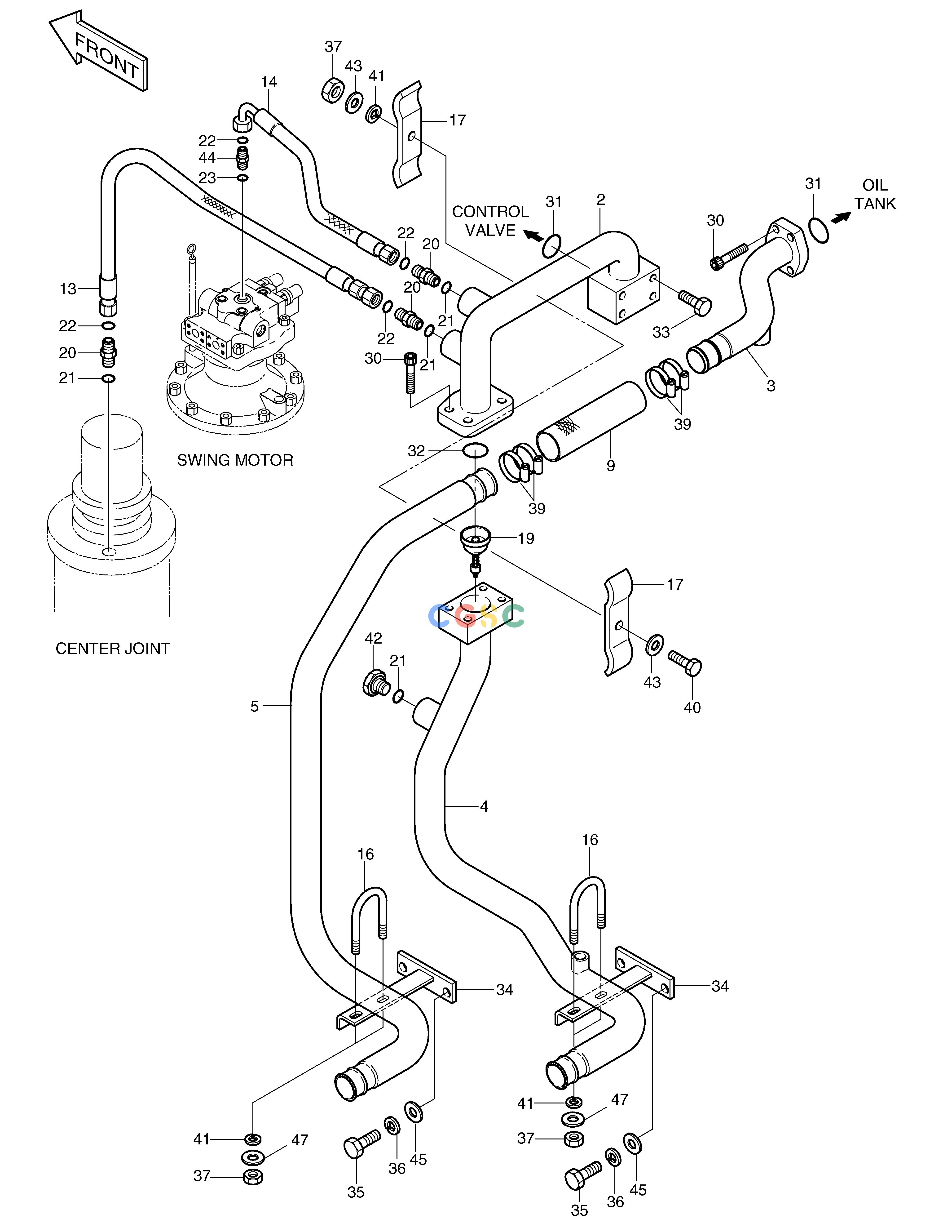斗山零件查询OIL COOLER PIPING(2) SOLAR 160W-V Doosan parts catalog online
