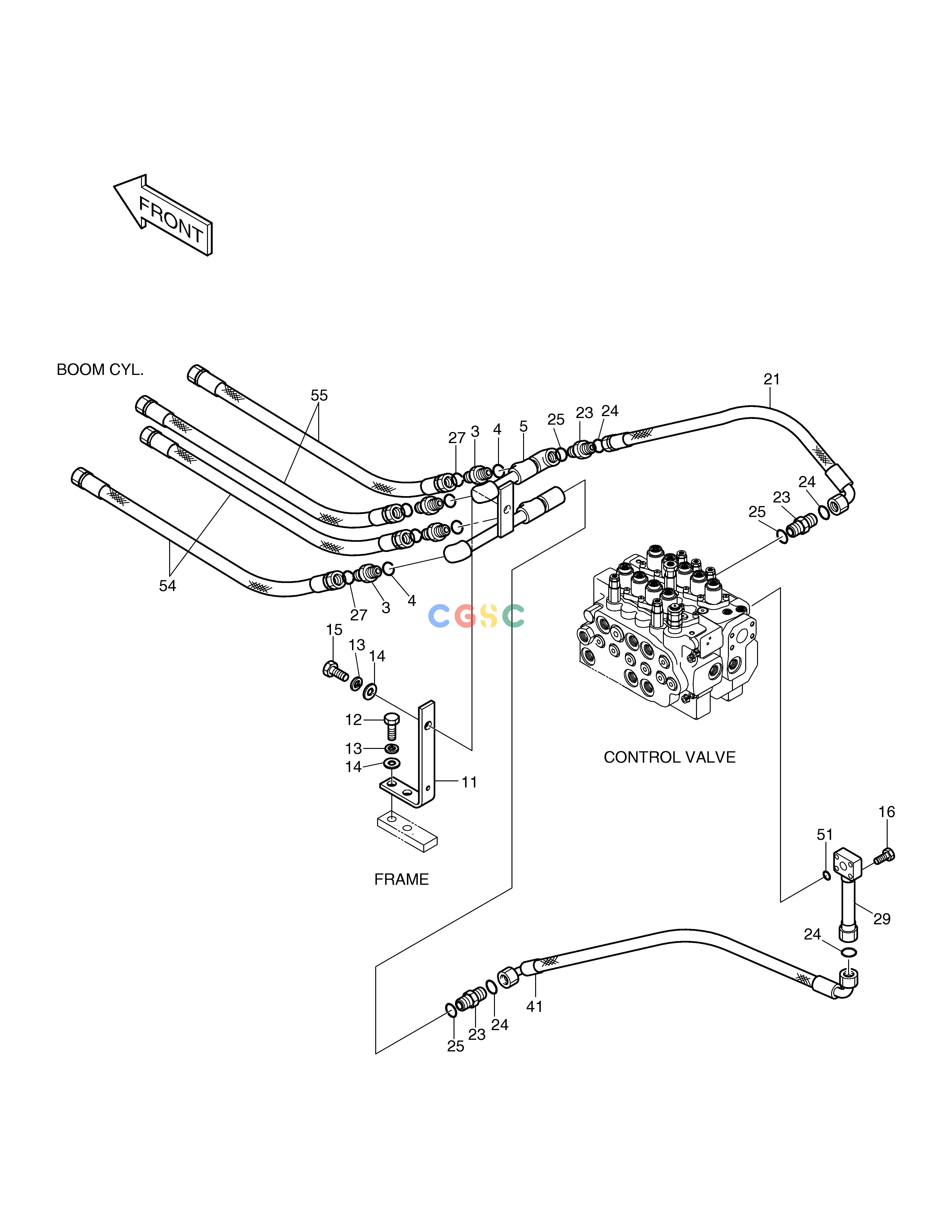 斗山零件查询MAIN PIPING(2)-BOOM SOLAR 160W-V Doosan parts catalog online