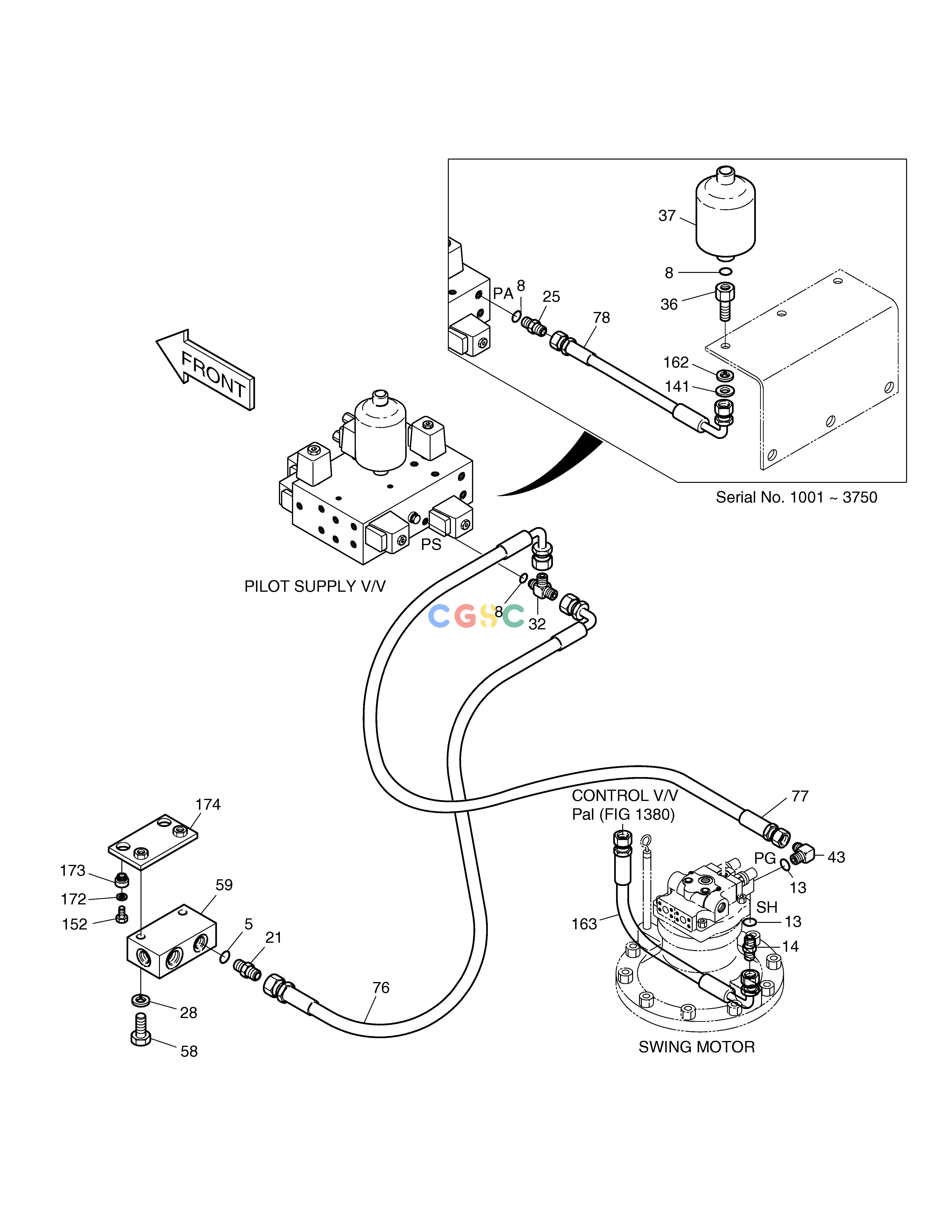 斗山零件查询PILOT PIPING(2) SOLAR 160W-V Doosan parts catalog online