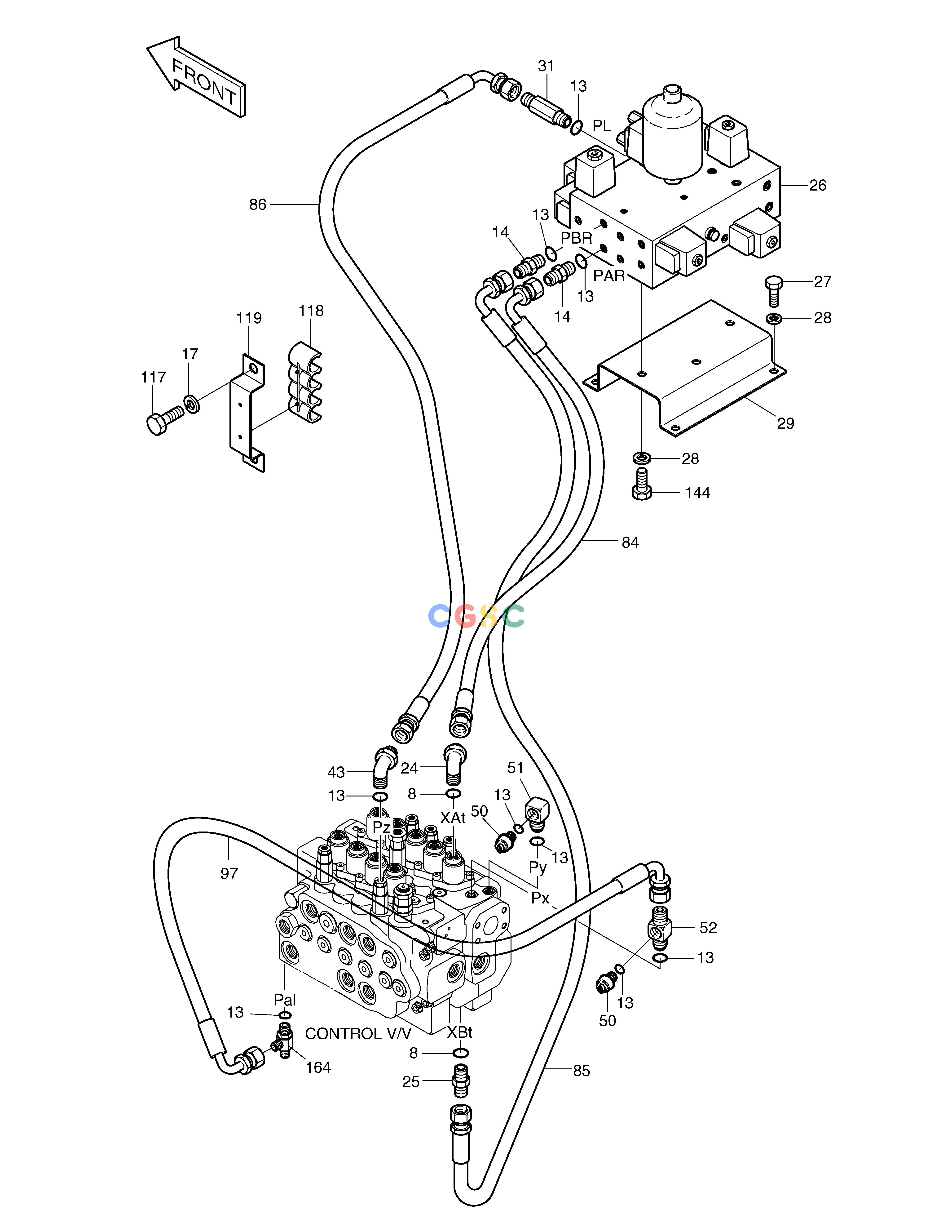 斗山零件查询PILOT PIPING(9) SOLAR 160W-V Doosan parts catalog online
