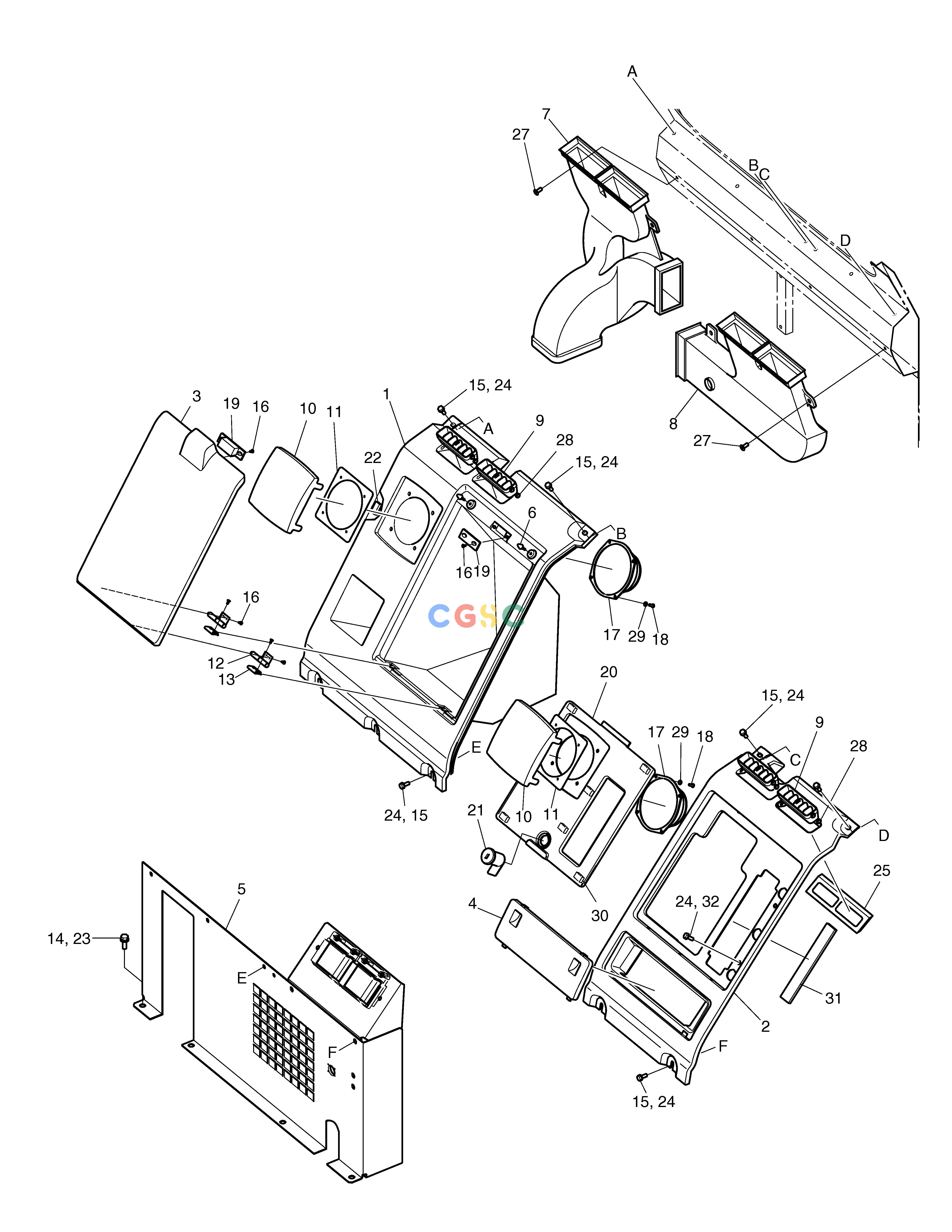 斗山零件查询HEATER COVER ASS'Y SOLAR 160W-V Doosan parts catalog online