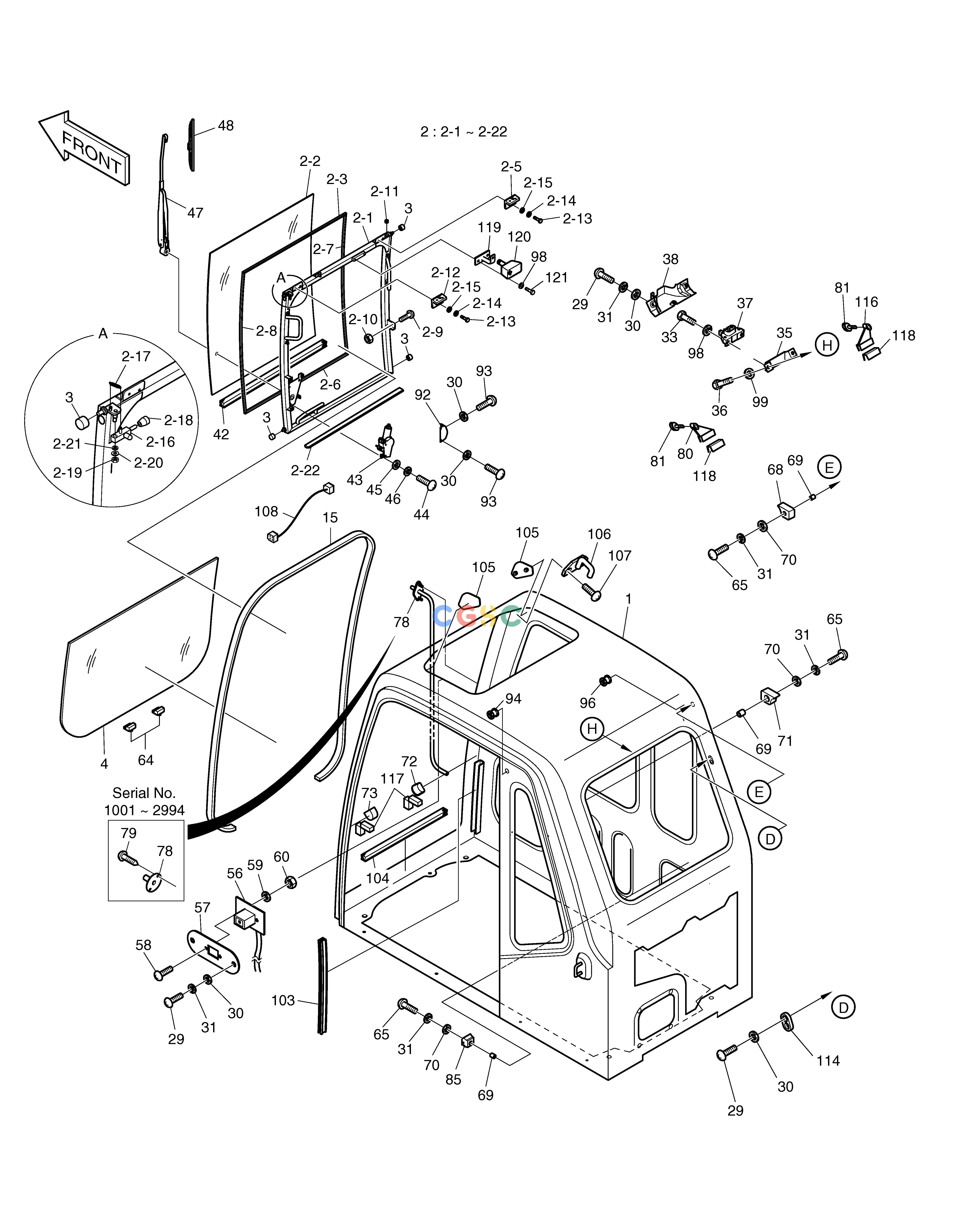 斗山零件查询CABIN(1) SOLAR 160W-V Doosan parts catalog online