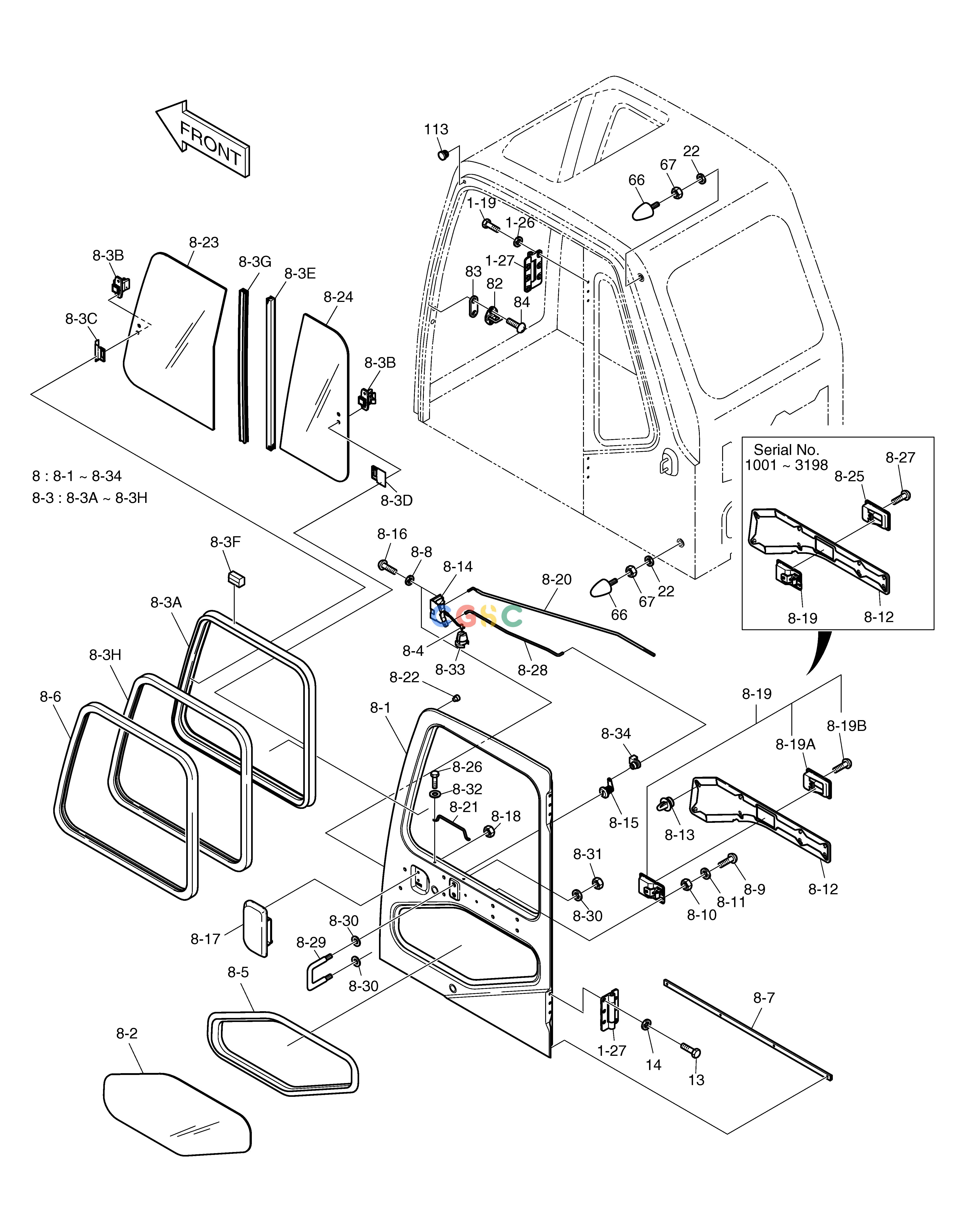 斗山零件查询CABIN(5) SOLAR 160W-V Doosan parts catalog online