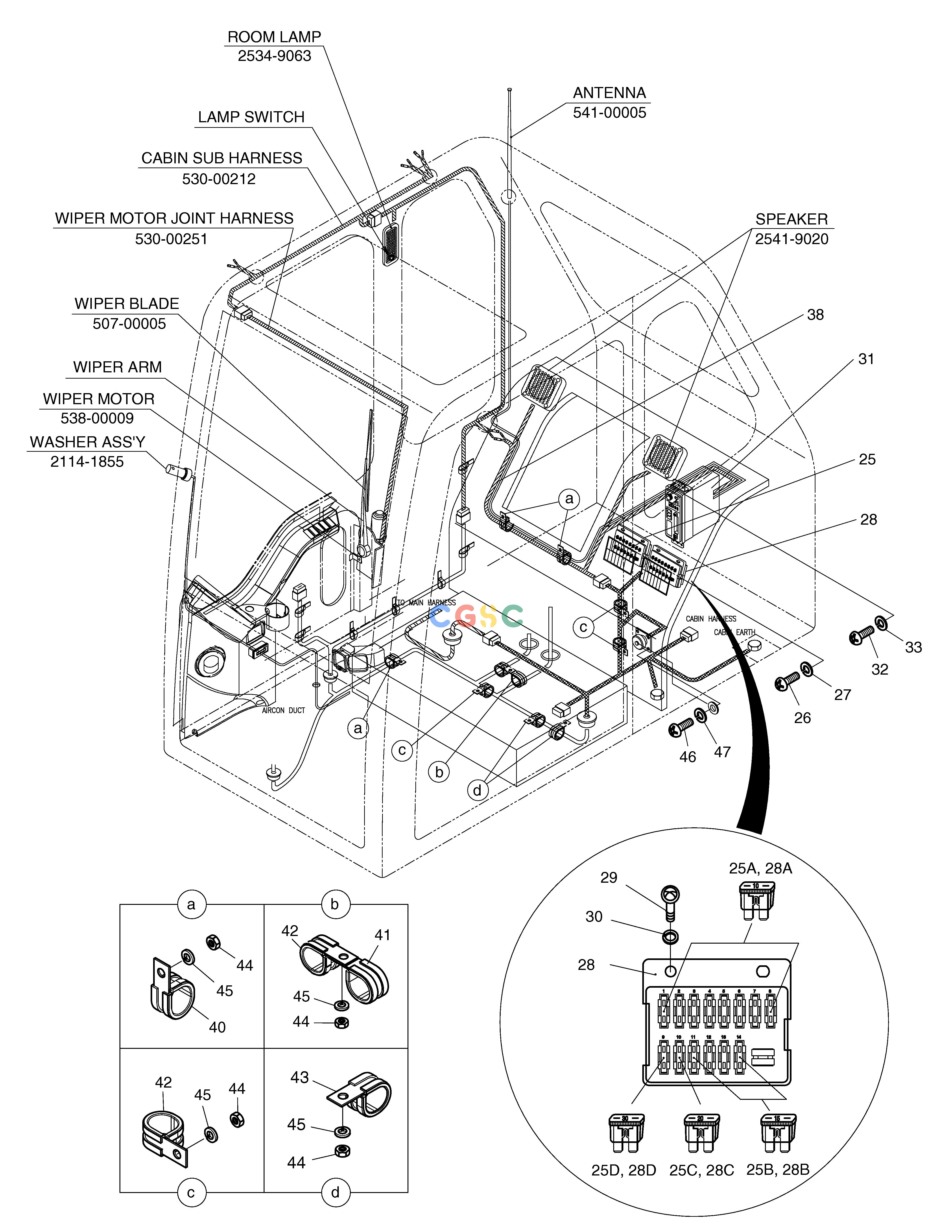 斗山零件查询ELECTRIC PARTS(4)-CABIN SOLAR 160W-V Doosan parts catalog online