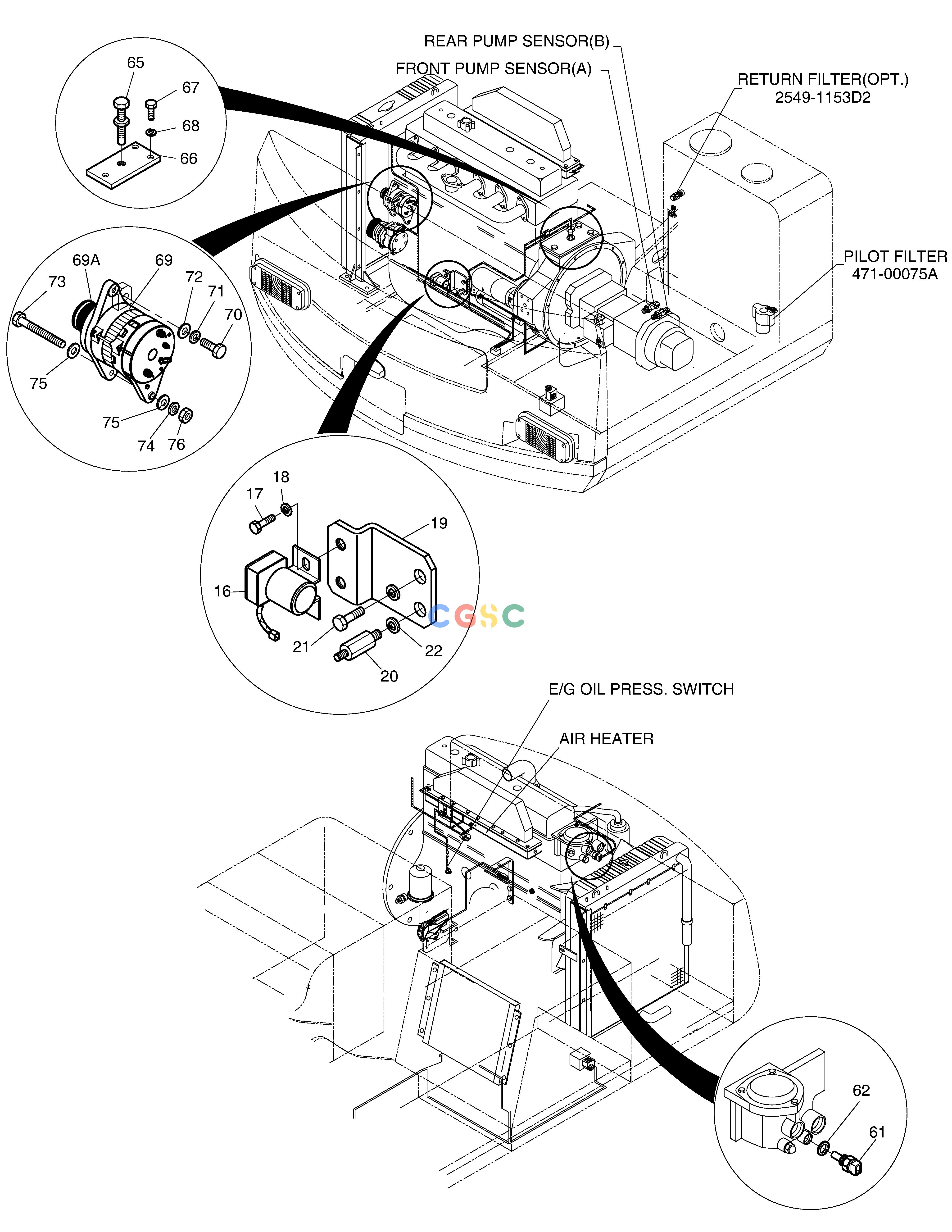 斗山零件查询ELECTRIC PARTS(6)-ENGINE SOLAR 160W-V Doosan parts catalog online