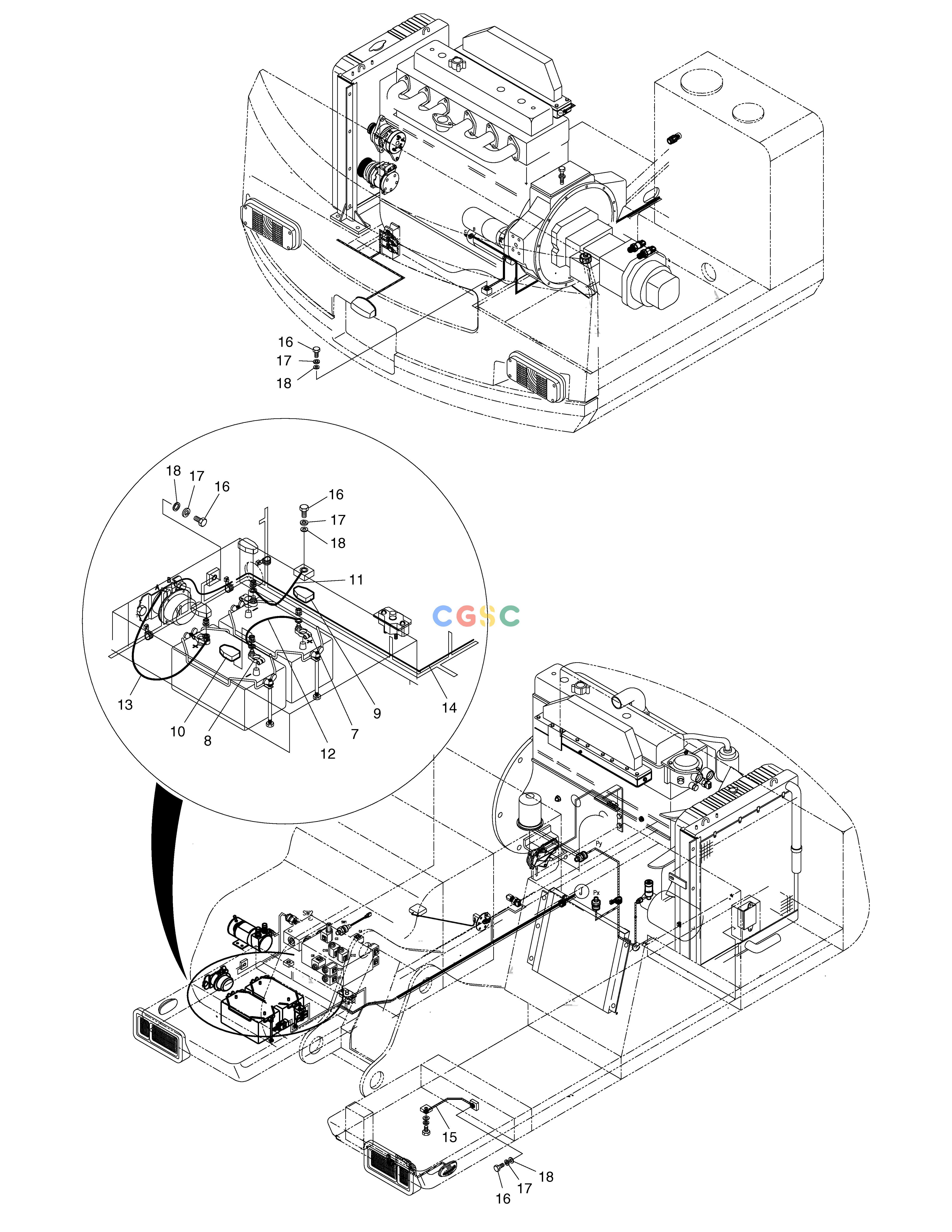 斗山零件查询ELECTRIC WIRING(1)-BATTERY SOLAR 160W-V Doosan parts catalog online