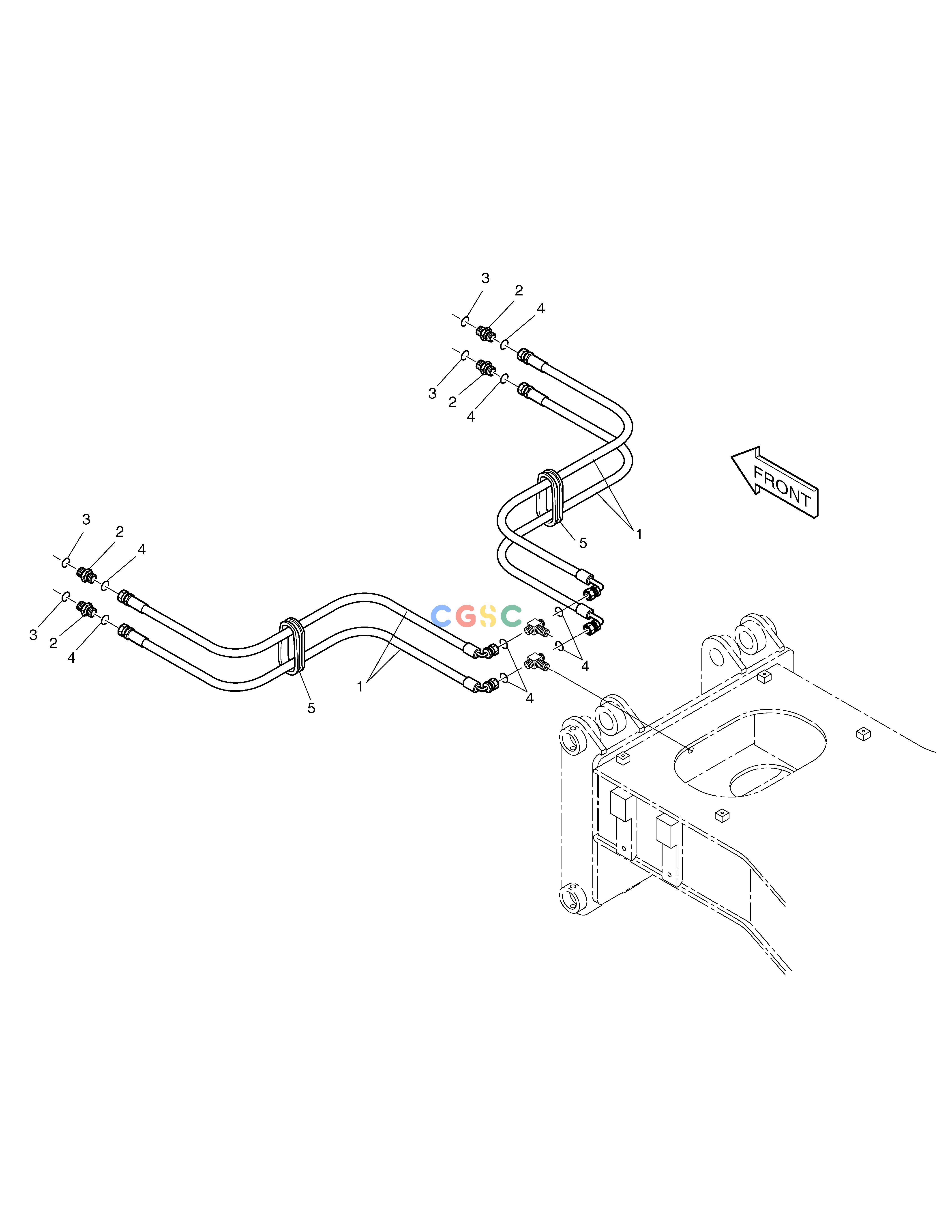 斗山零件查询FRONT OUTRIGGER PIPING SOLAR 160W-V Doosan parts catalog online