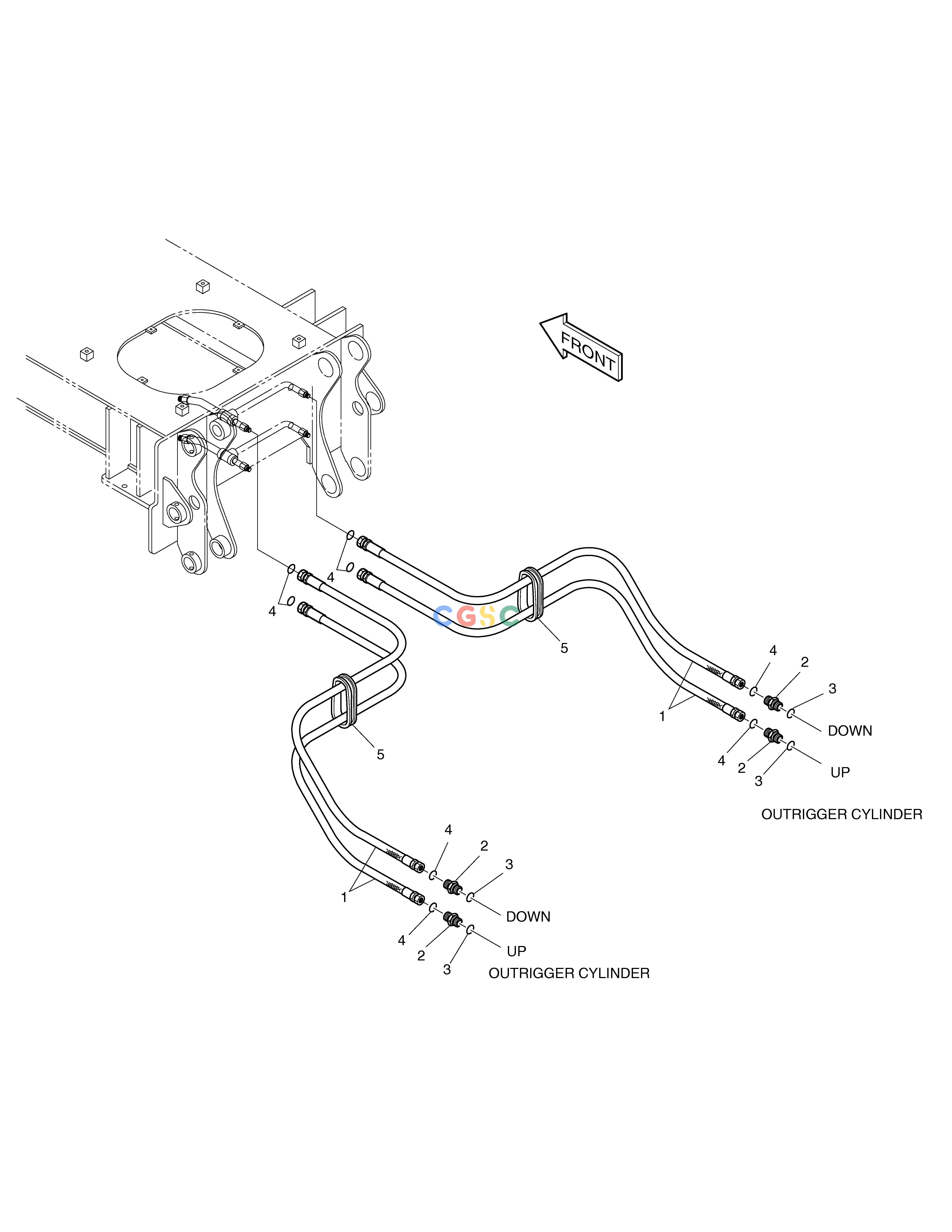 斗山零件查询REAR OUTRIGGER PIPING SOLAR 160W-V Doosan parts catalog online
