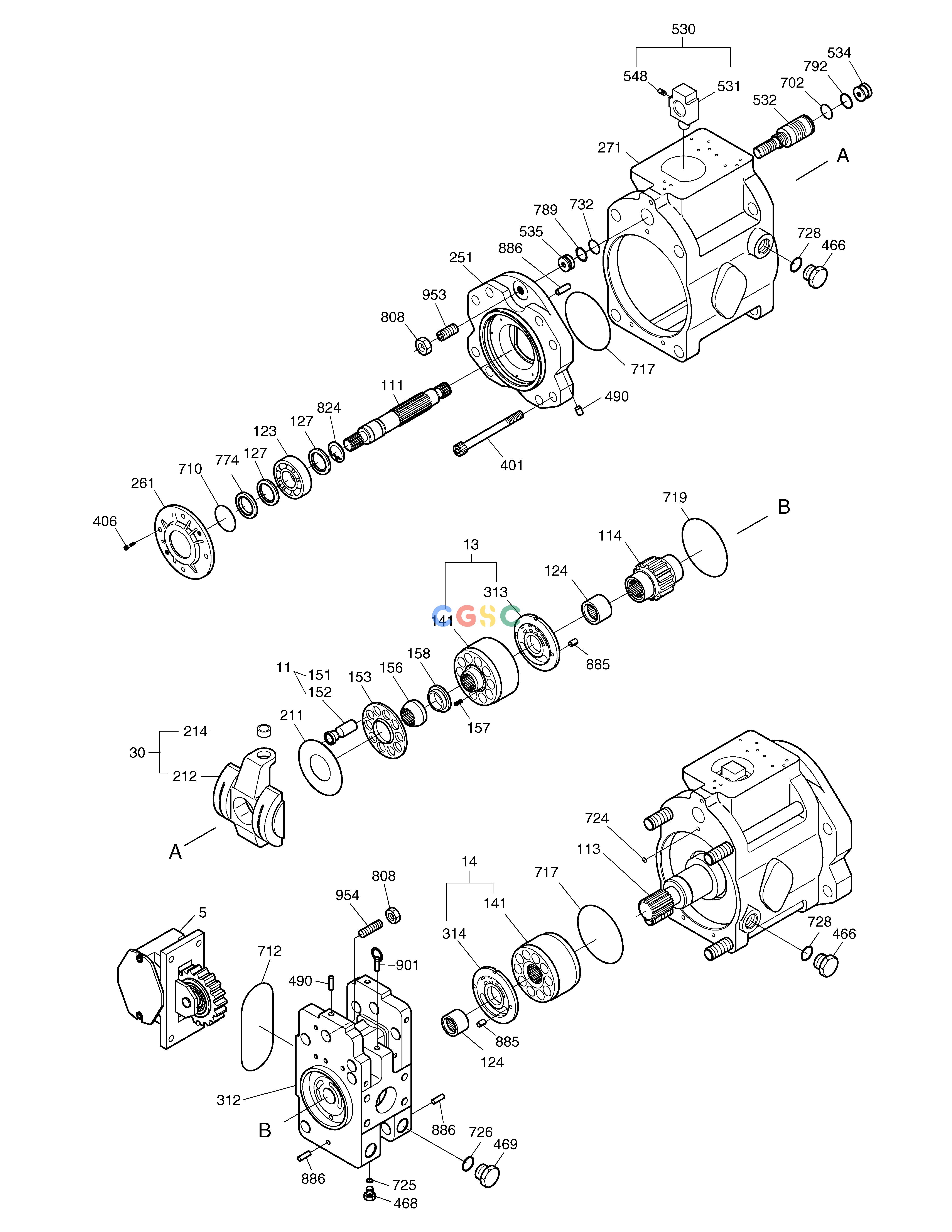 斗山零件查询MAIN PUMP SOLAR 160W-V Doosan parts catalog online