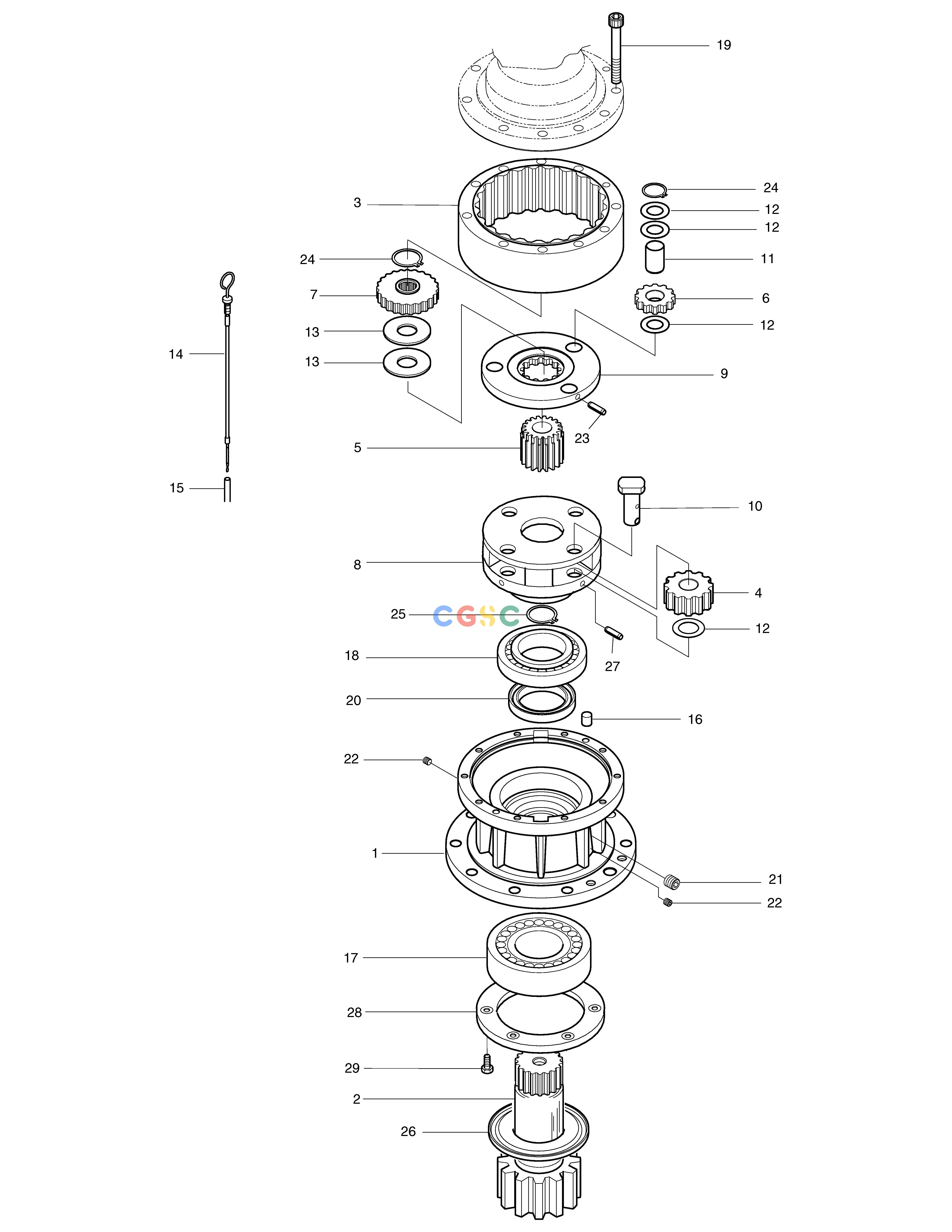 斗山零件查询SWING REDUCTION GEAR SOLAR 160W-V Doosan parts catalog online