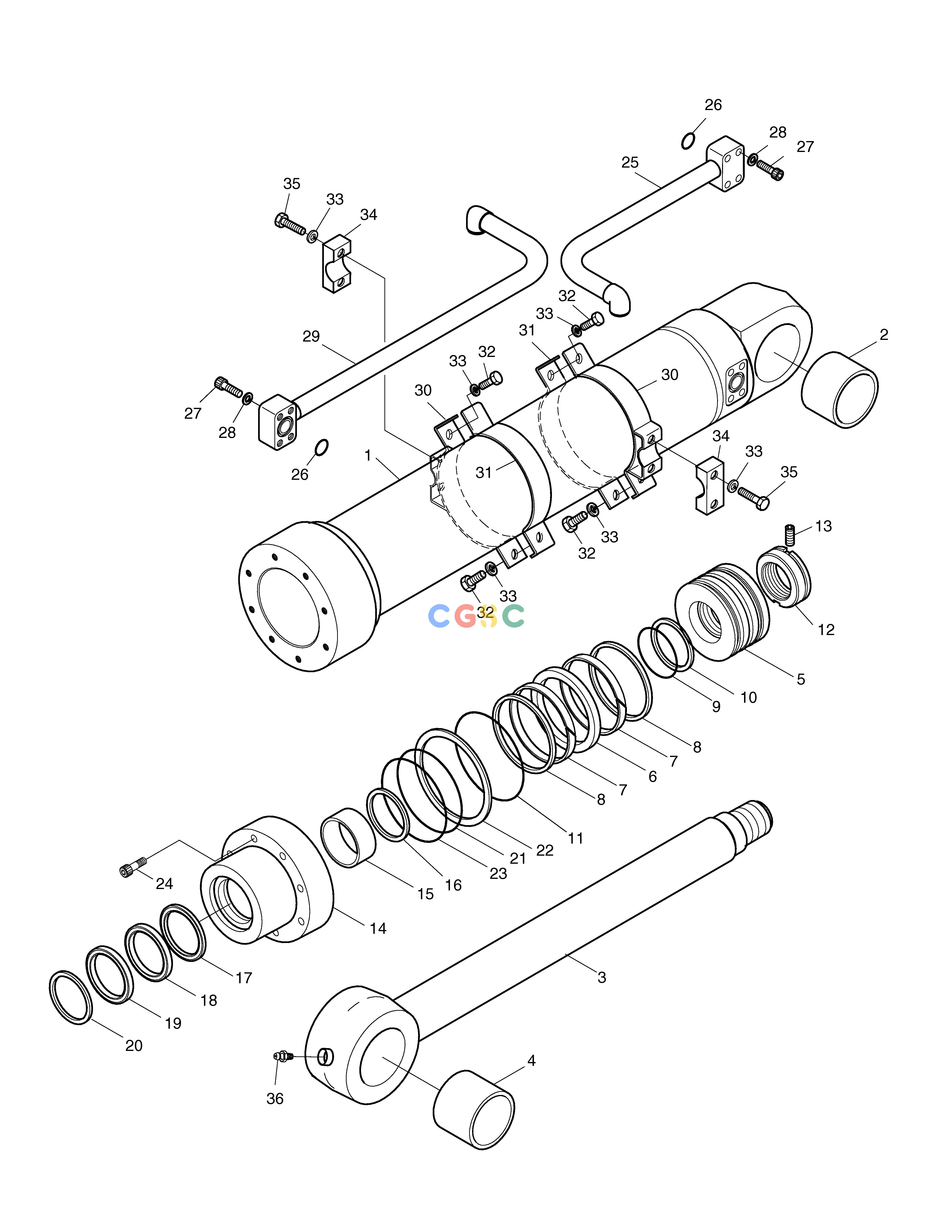 斗山零件查询BUCKET CYLINDER SOLAR 160W-V Doosan parts catalog online