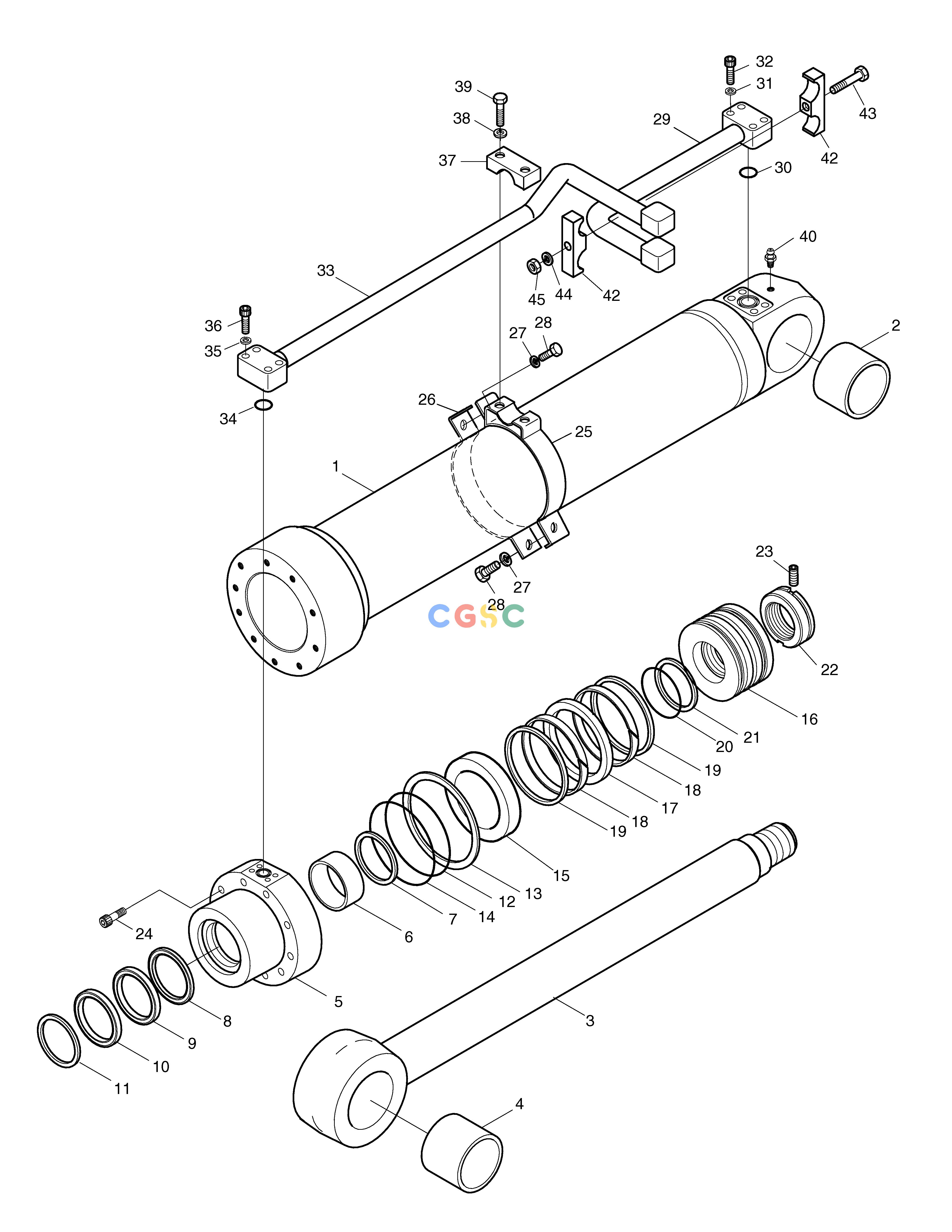 斗山零件查询BOOM CYLINDER(L.H)-ARTI.BOOM SOLAR 160W-V Doosan parts catalog online