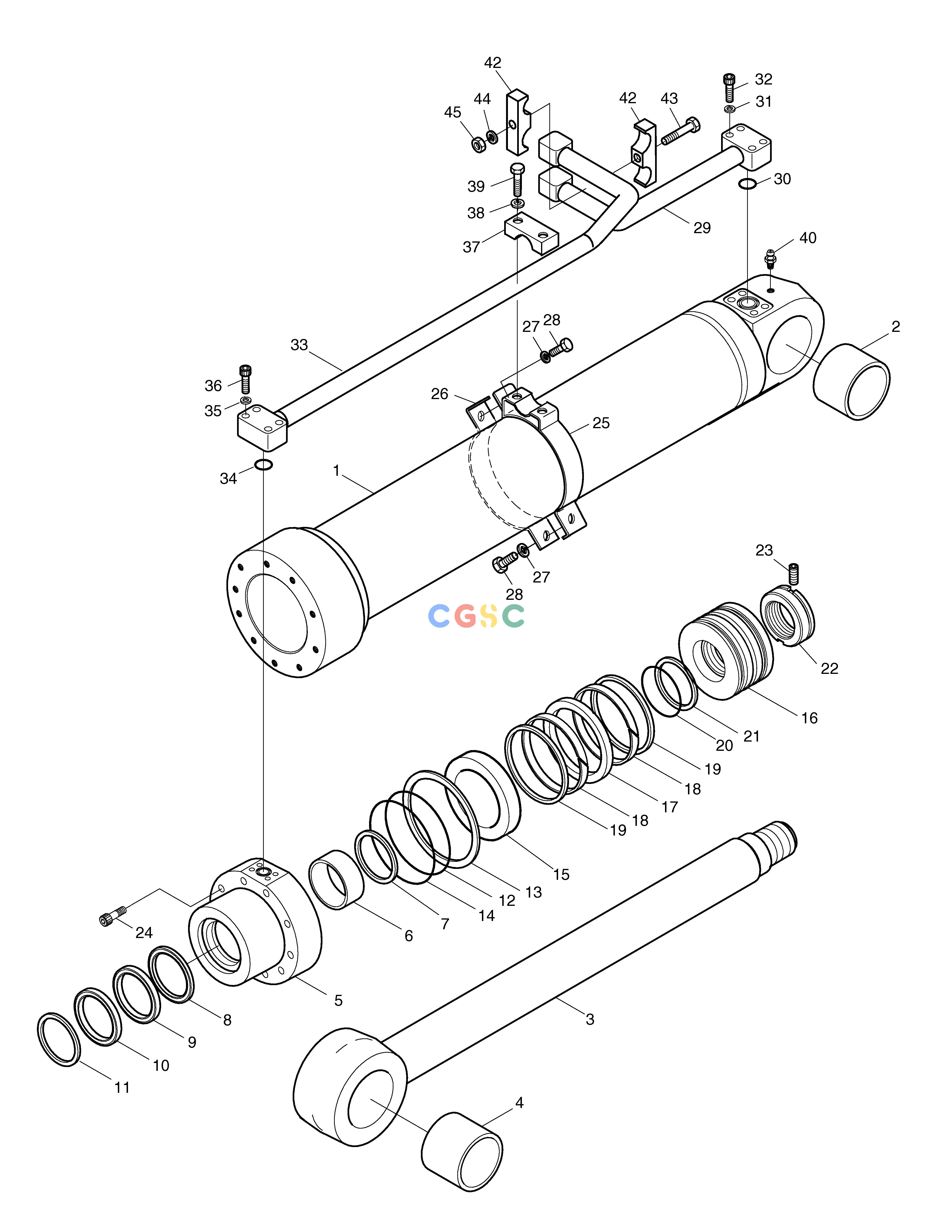 斗山零件查询BOOM CYLINDER(R.H)-ARTI.BOOM SOLAR 160W-V Doosan parts catalog online