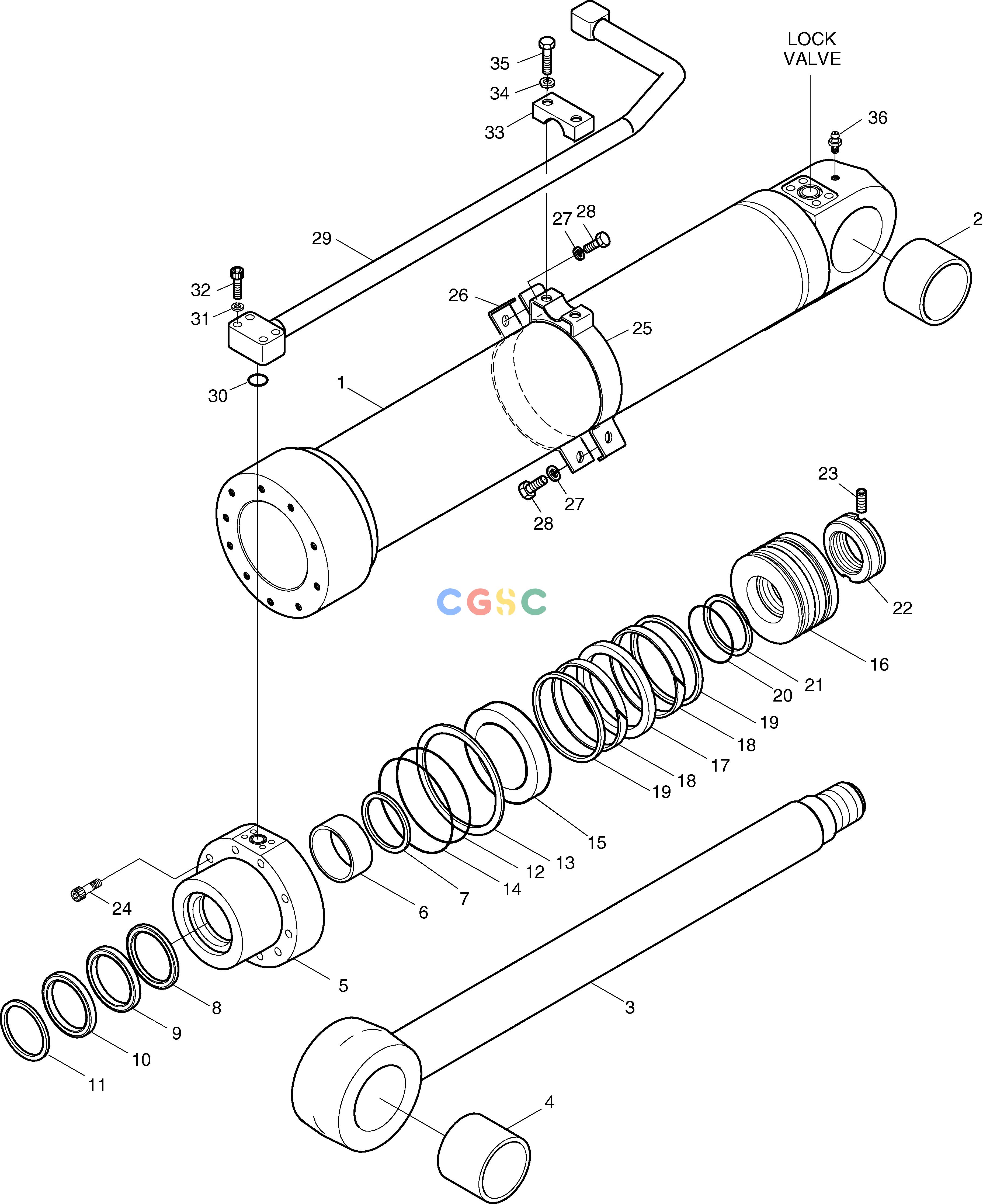 斗山零件查询BOOM CYLINDER(L.H)-L/V FOR ARTI.BOOM SOLAR 160W-V Doosan parts catalog online
