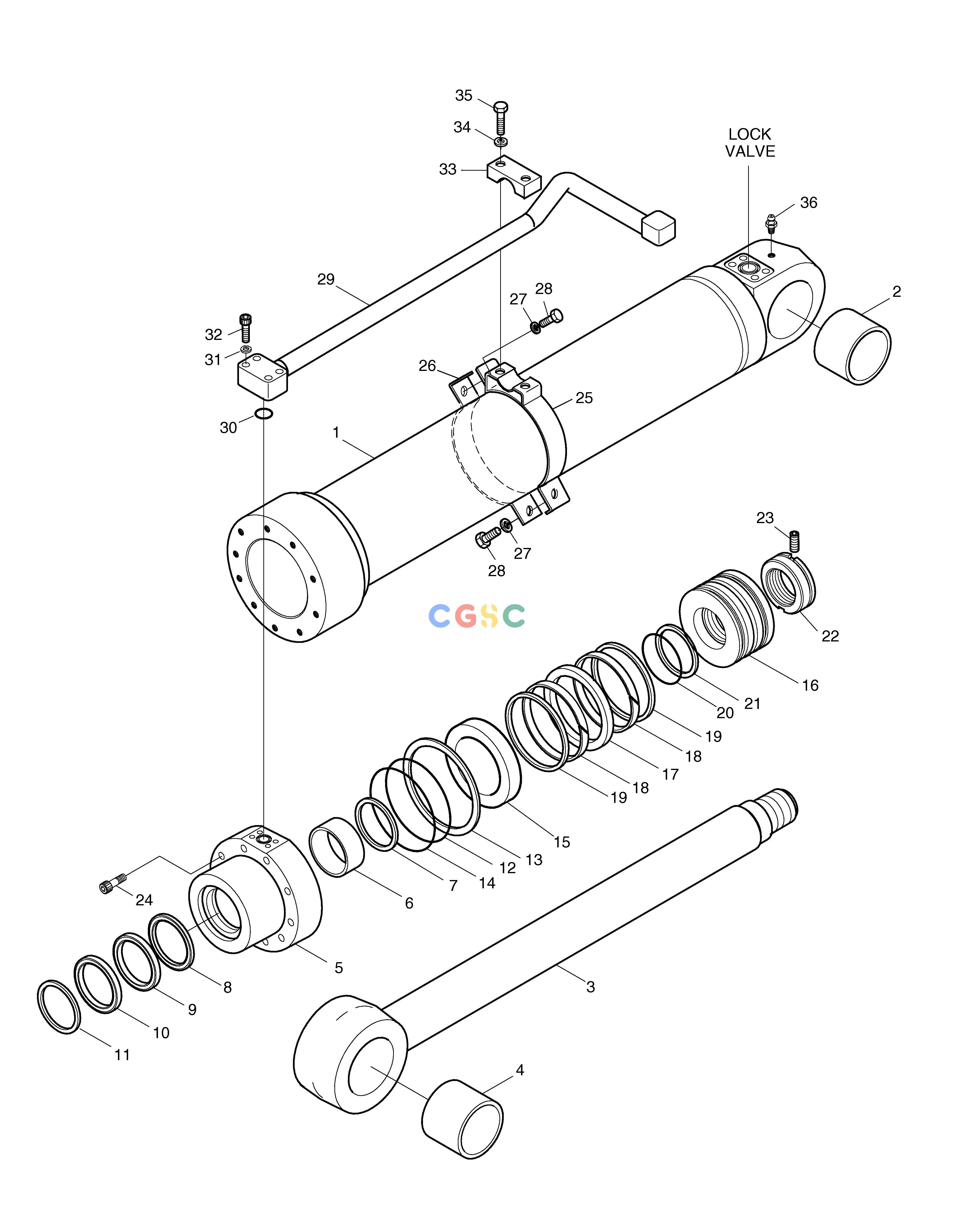 斗山零件查询BOOM CYLINDER(R.H)-L/V FOR ARTI.BOOM SOLAR 160W-V Doosan parts catalog online