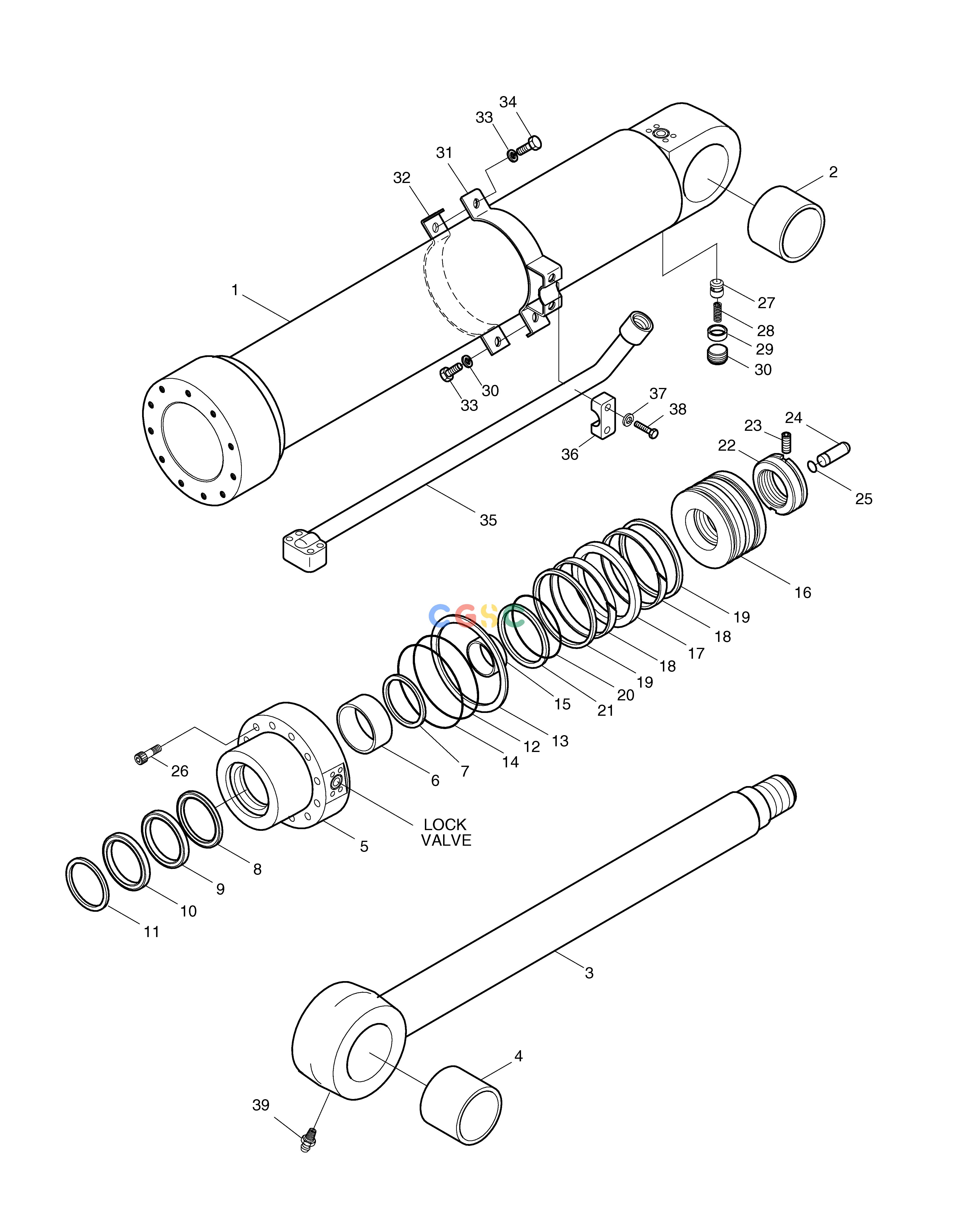 斗山零件查询ARM CYLINDER-L/V FOR ARTI. BOOM SOLAR 160W-V Doosan parts catalog online