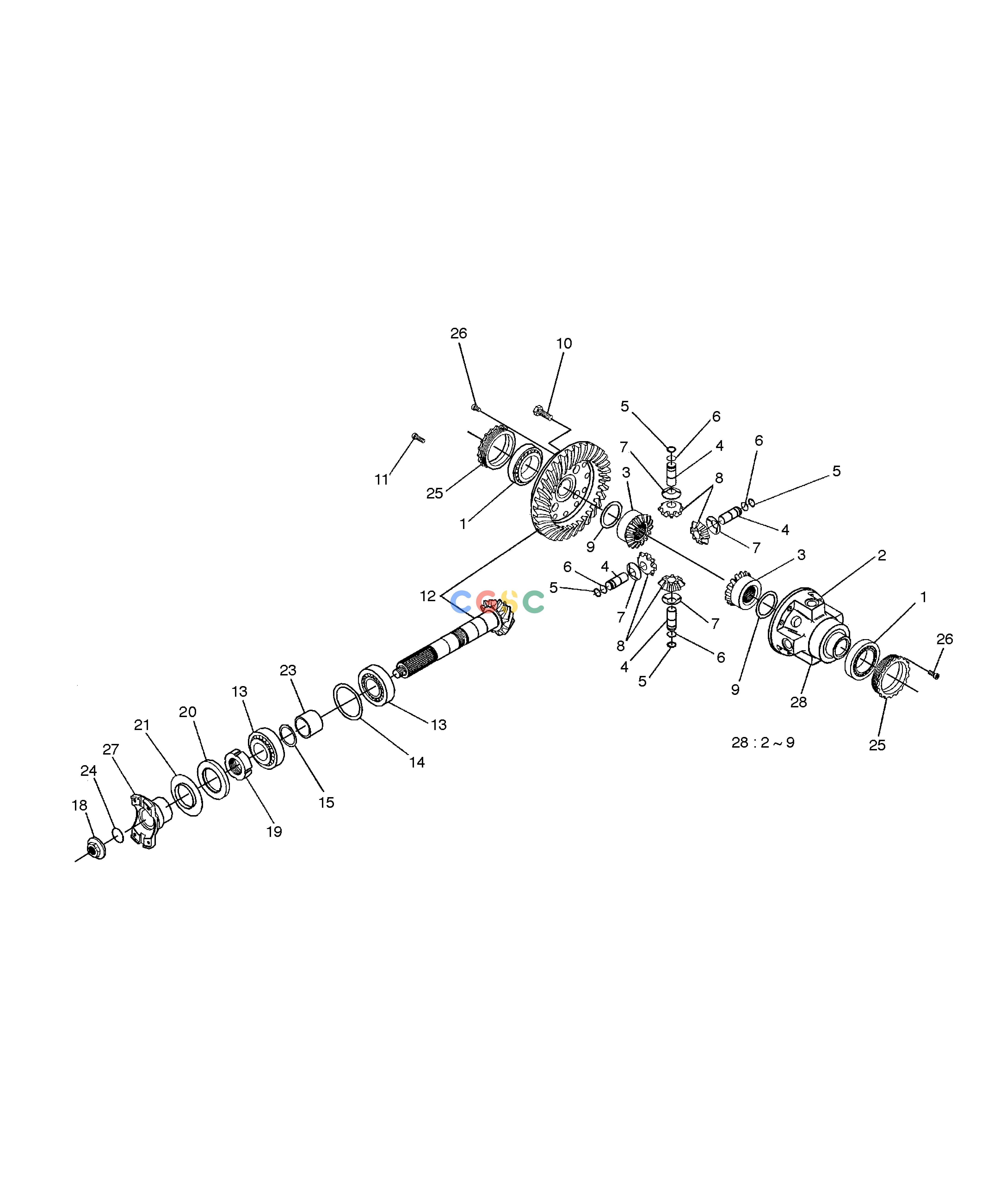 斗山零件查询DIFFERENTIAL-REAR AXLE SOLAR 160W-V Doosan parts catalog online