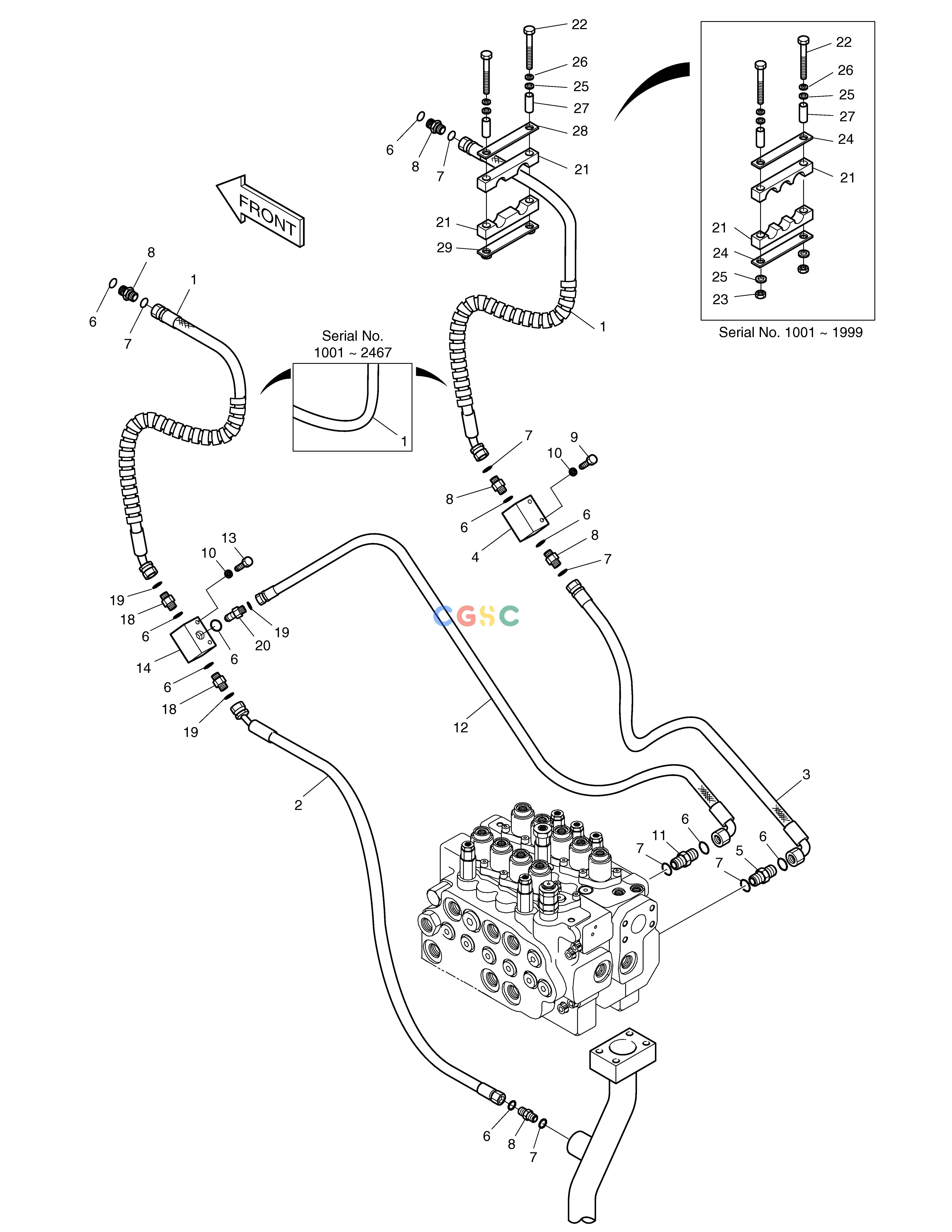 斗山零件查询MAIN PIPING-ONE & TWO WAY SOLAR 160W-V Doosan parts catalog online