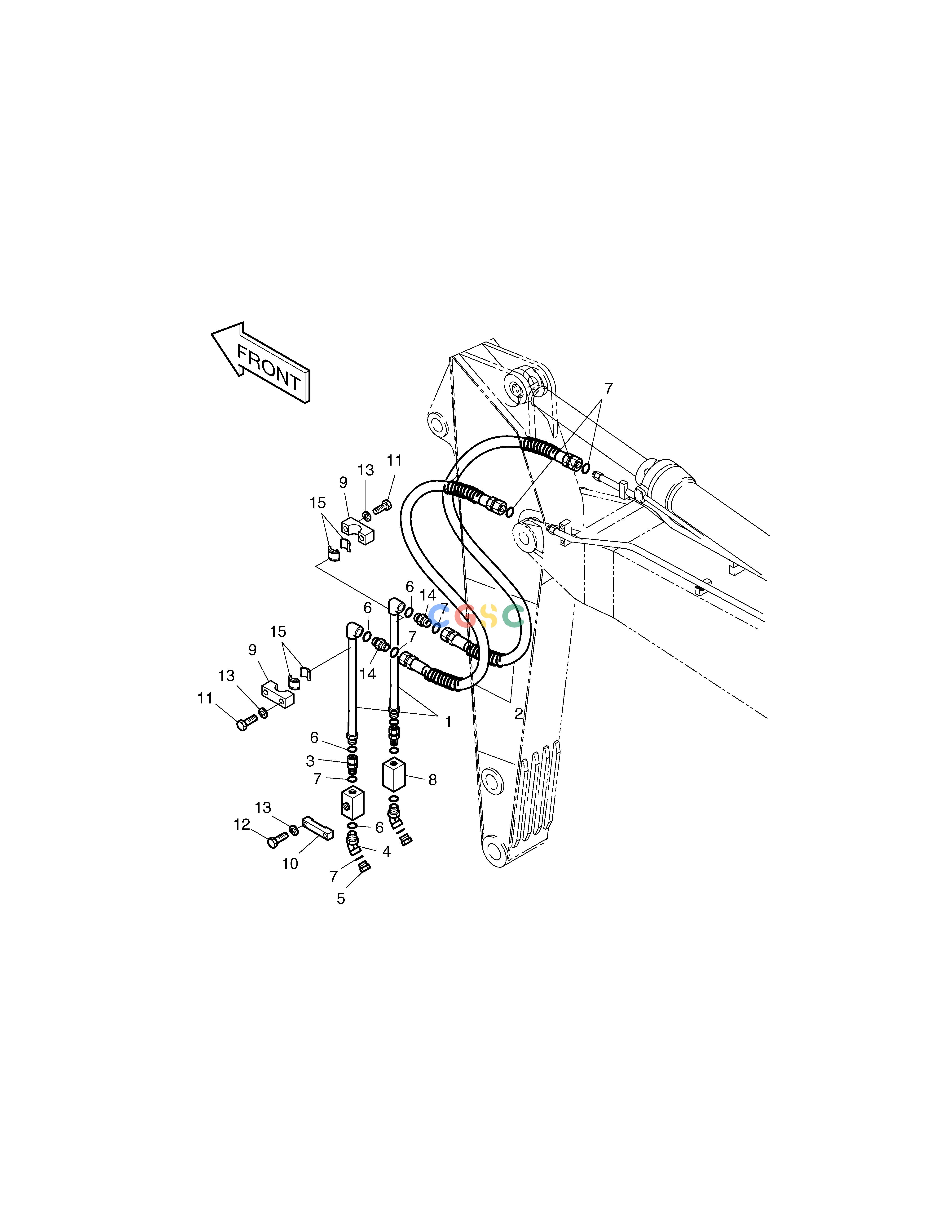 斗山零件查询ARM PIPING-ARM 1.9m(ONE WAY) SOLAR 160W-V Doosan parts catalog online