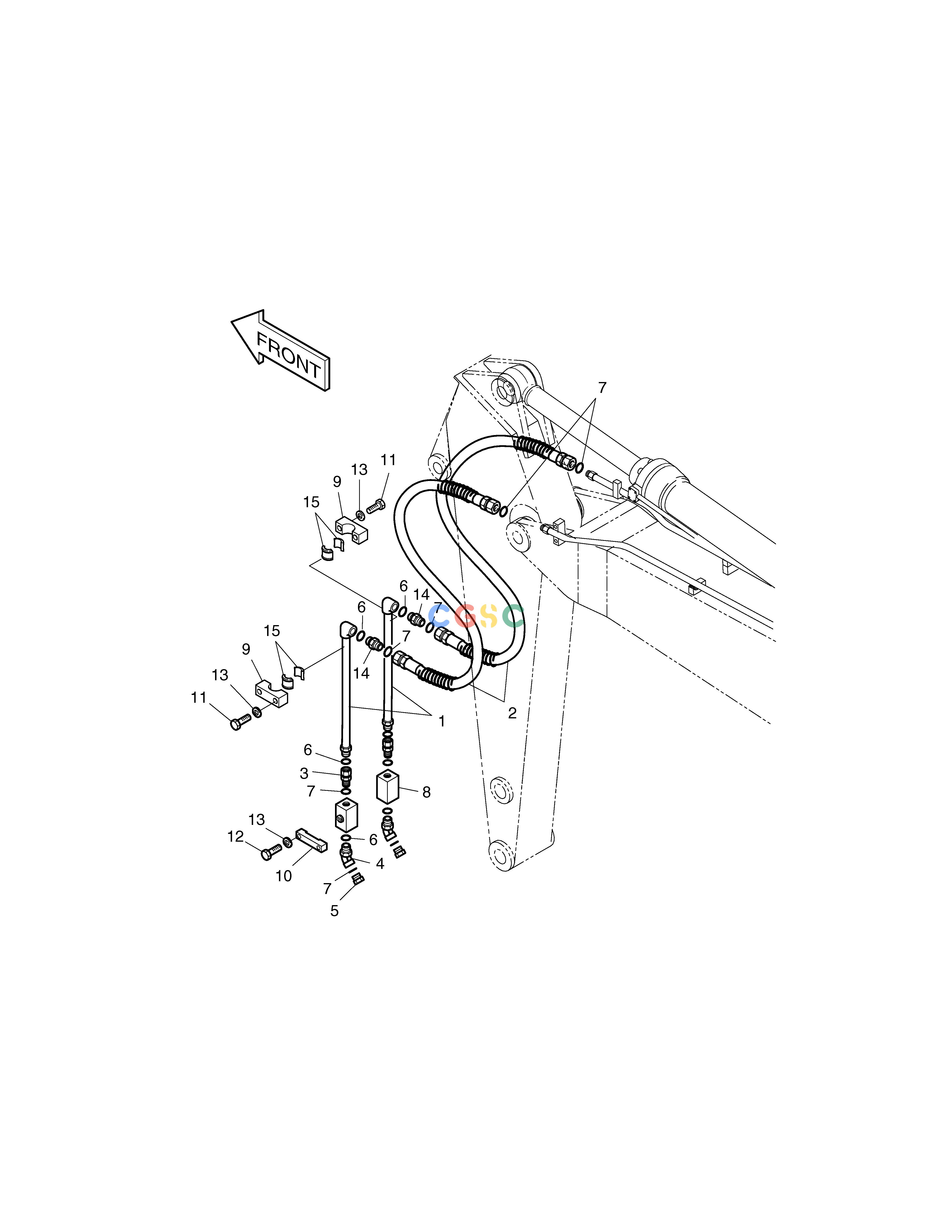 斗山零件查询ARM PIPING-ARM 2.5m(ONE WAY) SOLAR 160W-V Doosan parts catalog online