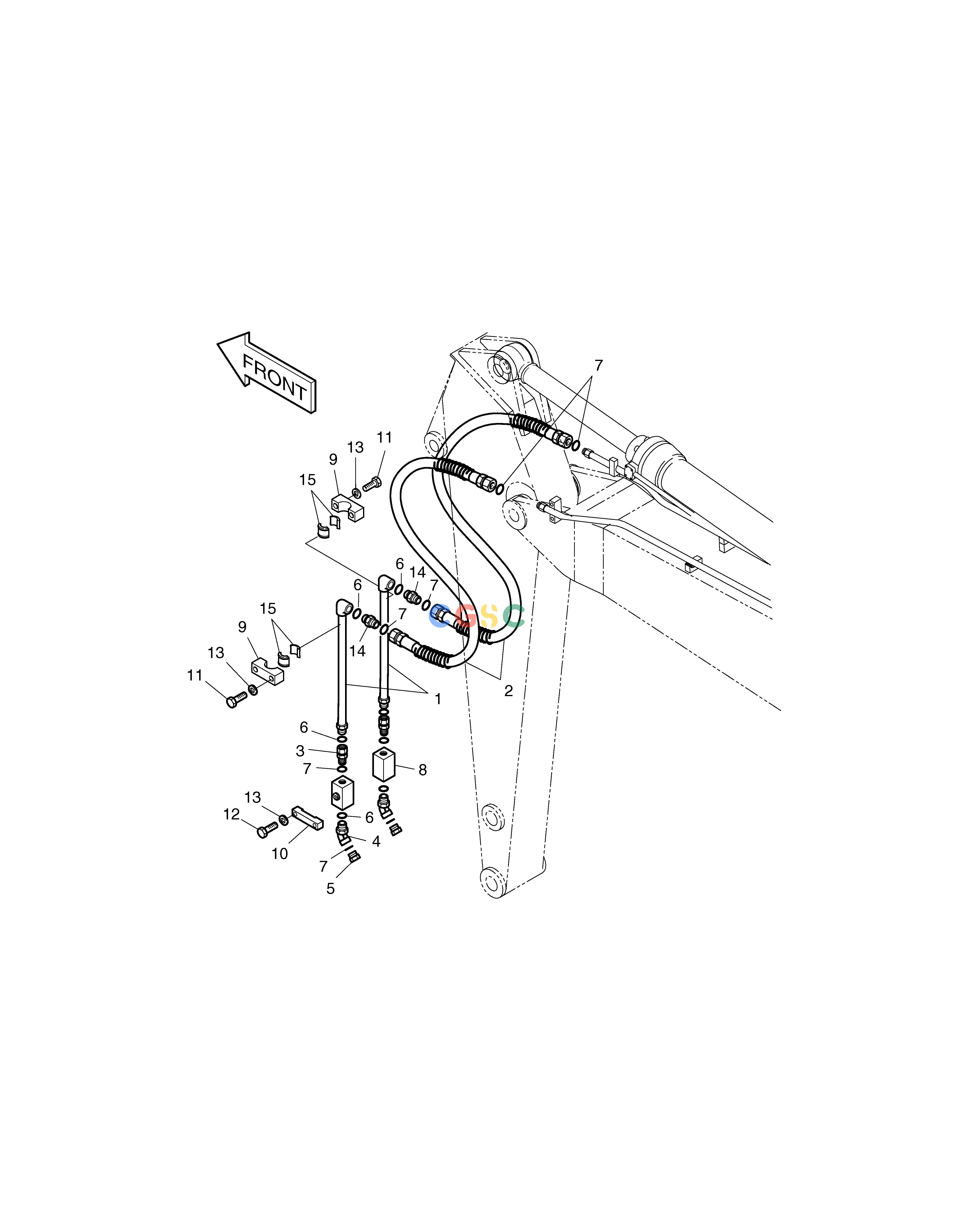 斗山零件查询ARM PIPING-ARM 3.0m(ONE WAY) SOLAR 160W-V Doosan parts catalog online